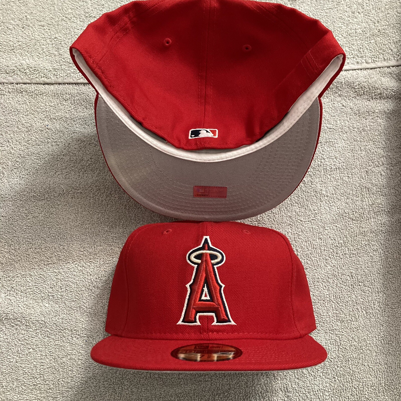NEW Los Angeles Angels New Era Fitted Hat 7 5/8 Anaheim Club Gray UV Brim WOOL