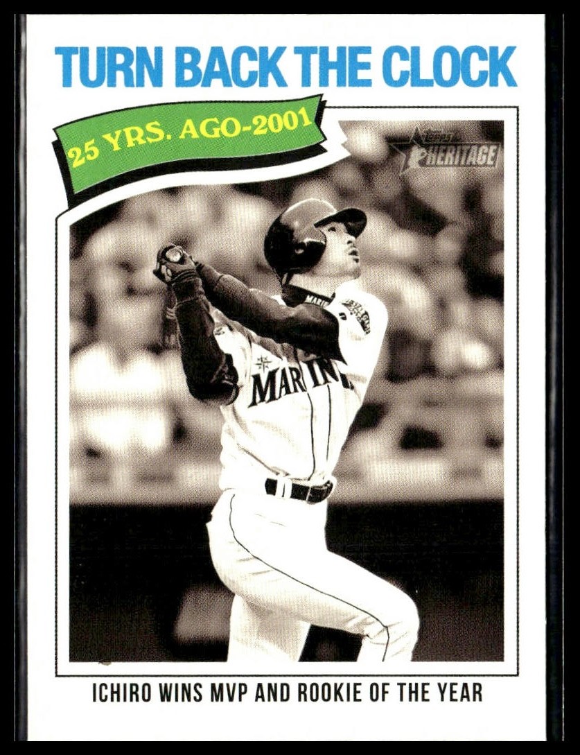 2026 Topps Heritage 337 Turn Back the Clock Ichiro Mariners Short Print SP
