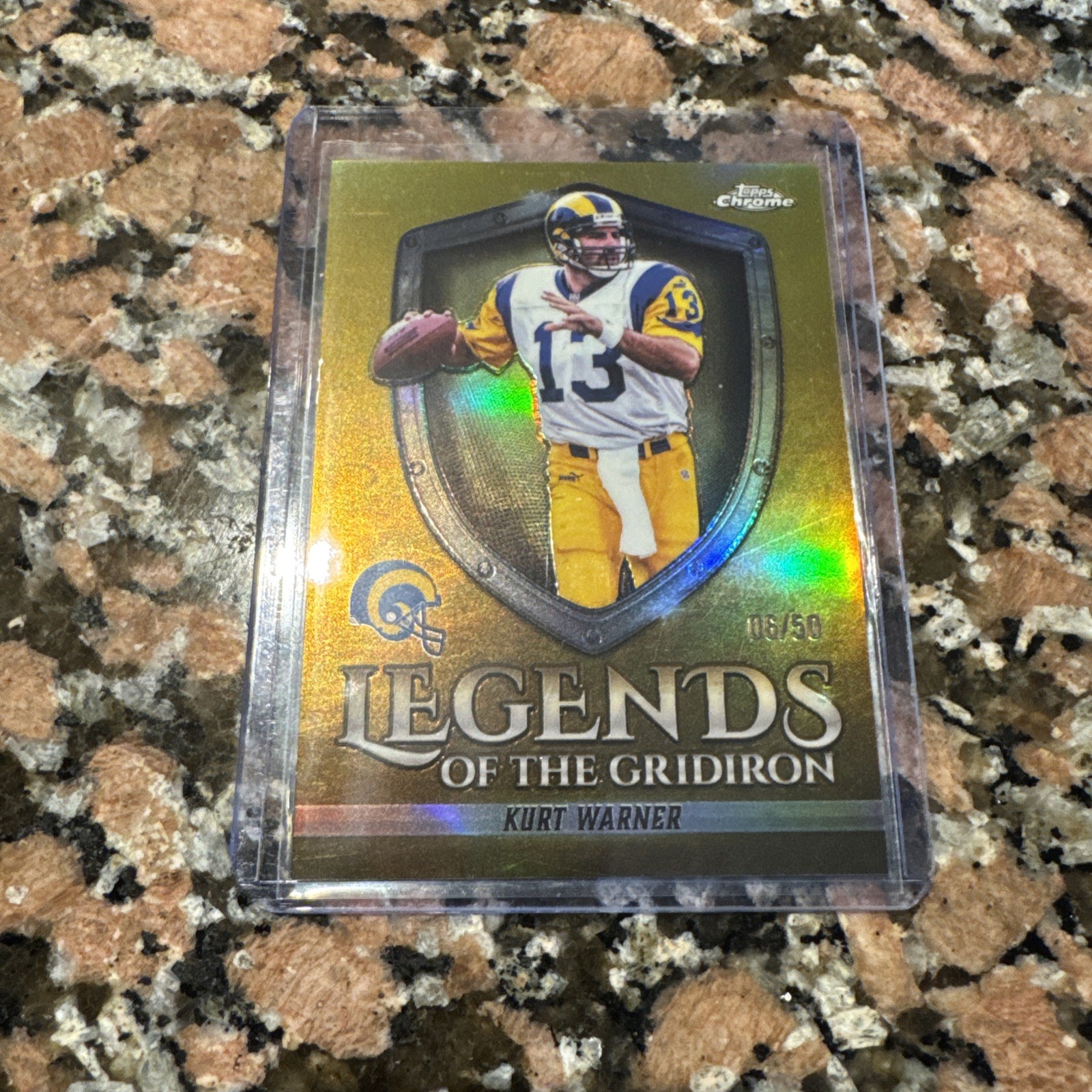 Topps 25 chrome Legends of the Gridiron Kurt Warner /50 Gold LOG-1