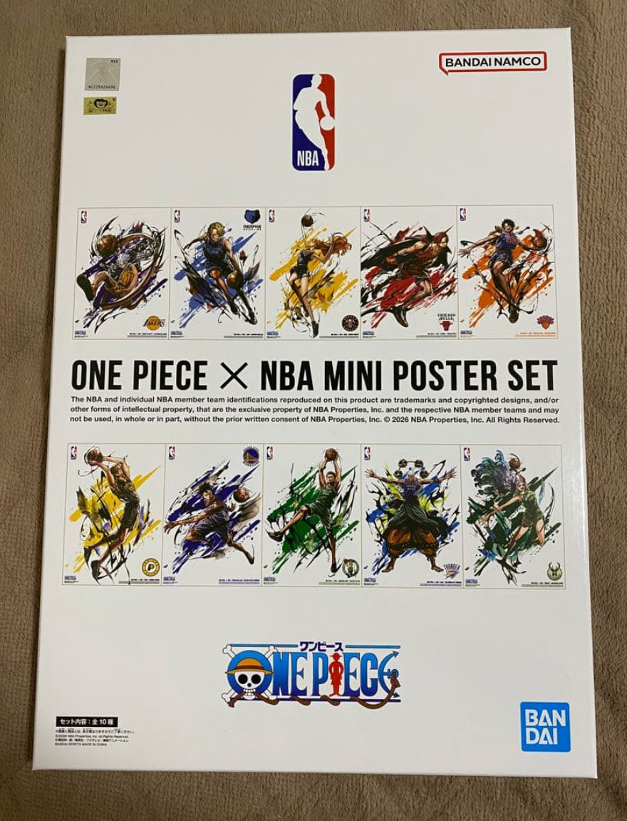 ONE PIECE x NBA Mini Poster Set 10 Sheets Limited Japan Official New
