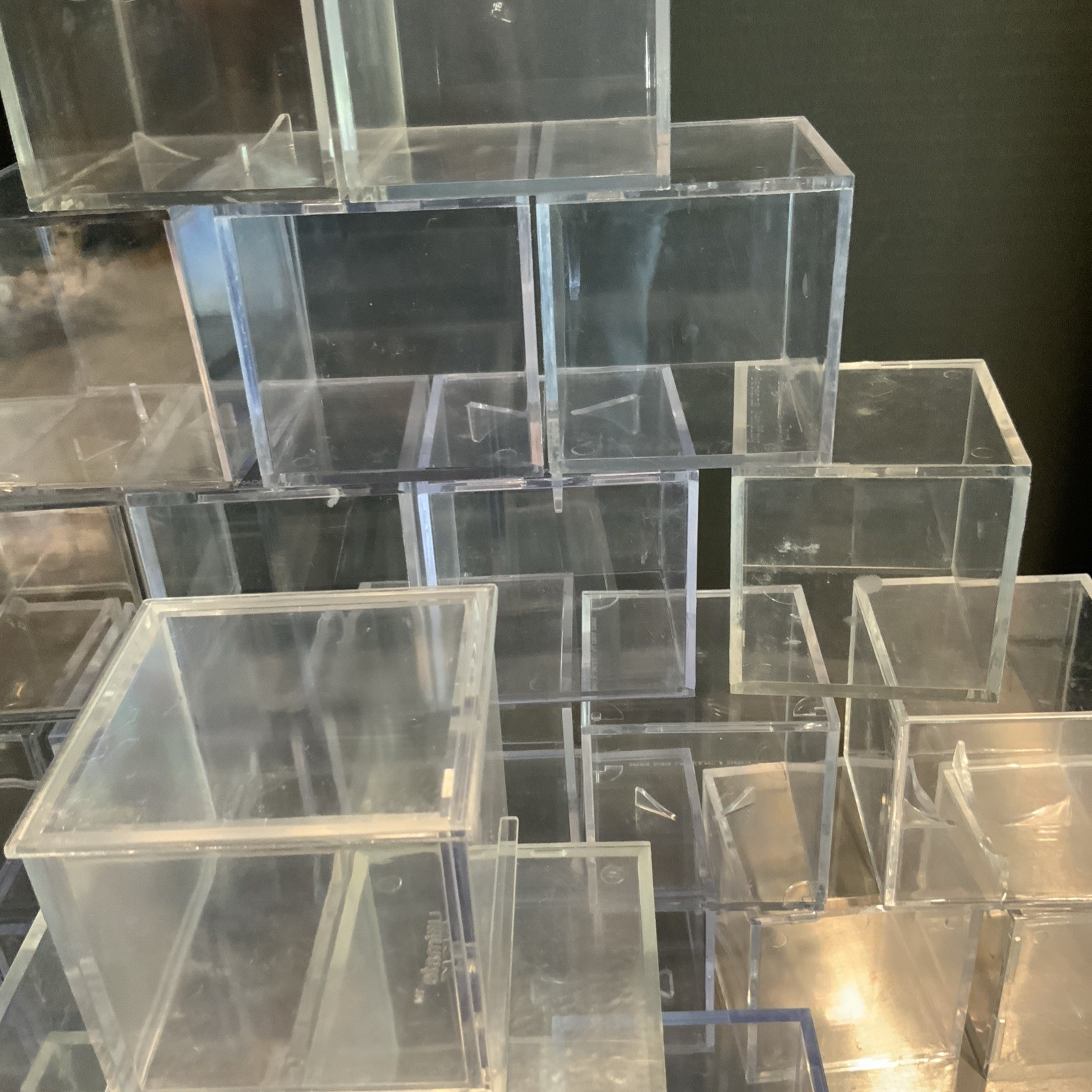 27 Used Baseball Display Cubes Various Styles Plastic