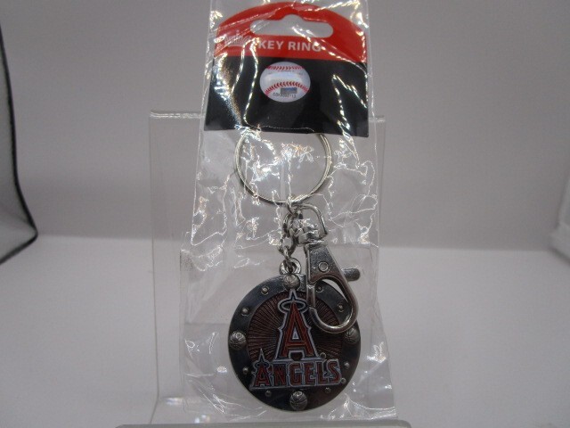 LOS ANGELES ANAHEIM Angels Keychain Key FOB Ring Metal AUTHENTIC LICENSED MLB