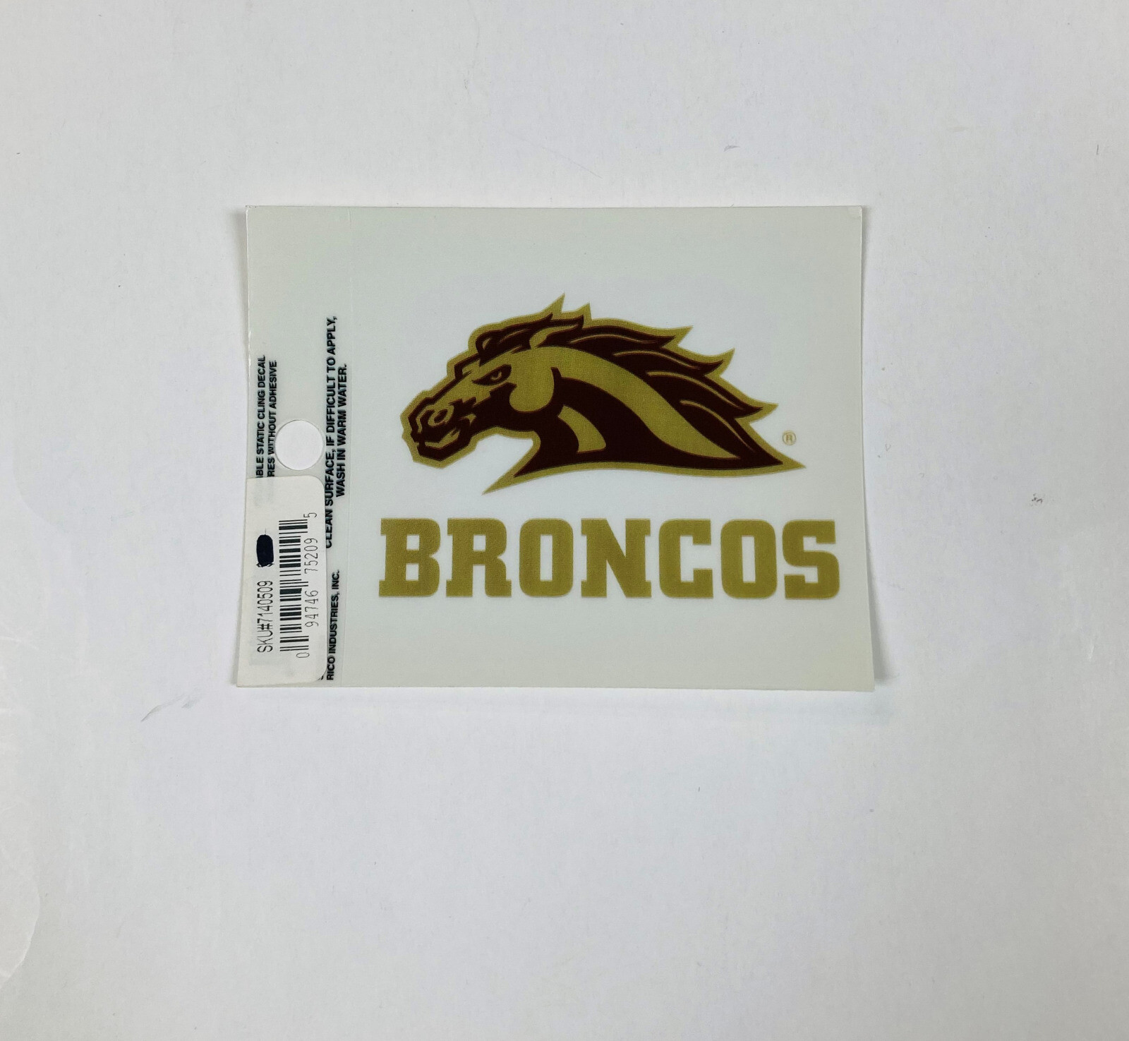 Western Michigan Broncos Static Cling Sticker NEW!! Window or Car! 3×4 Inches