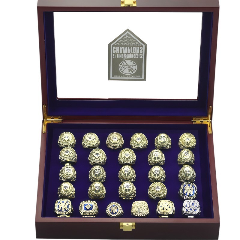 27 PCS New York Yankees World Series Championship Rings Complete Set With Box