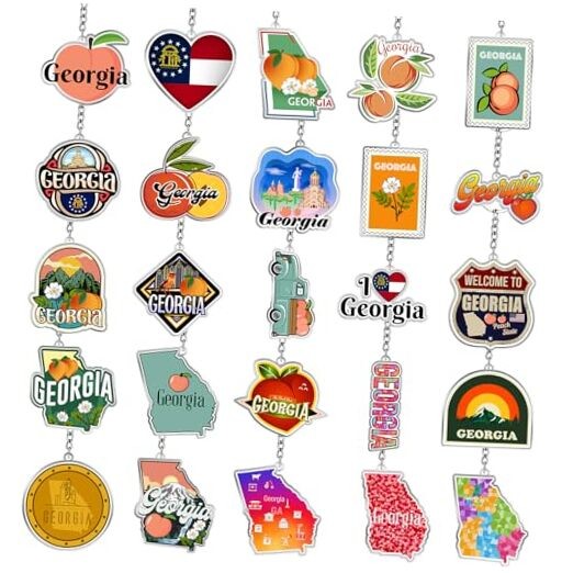 25 Pcs USA Souvenir Keychain Gifts Bulk Men California Los Angeles Georgia