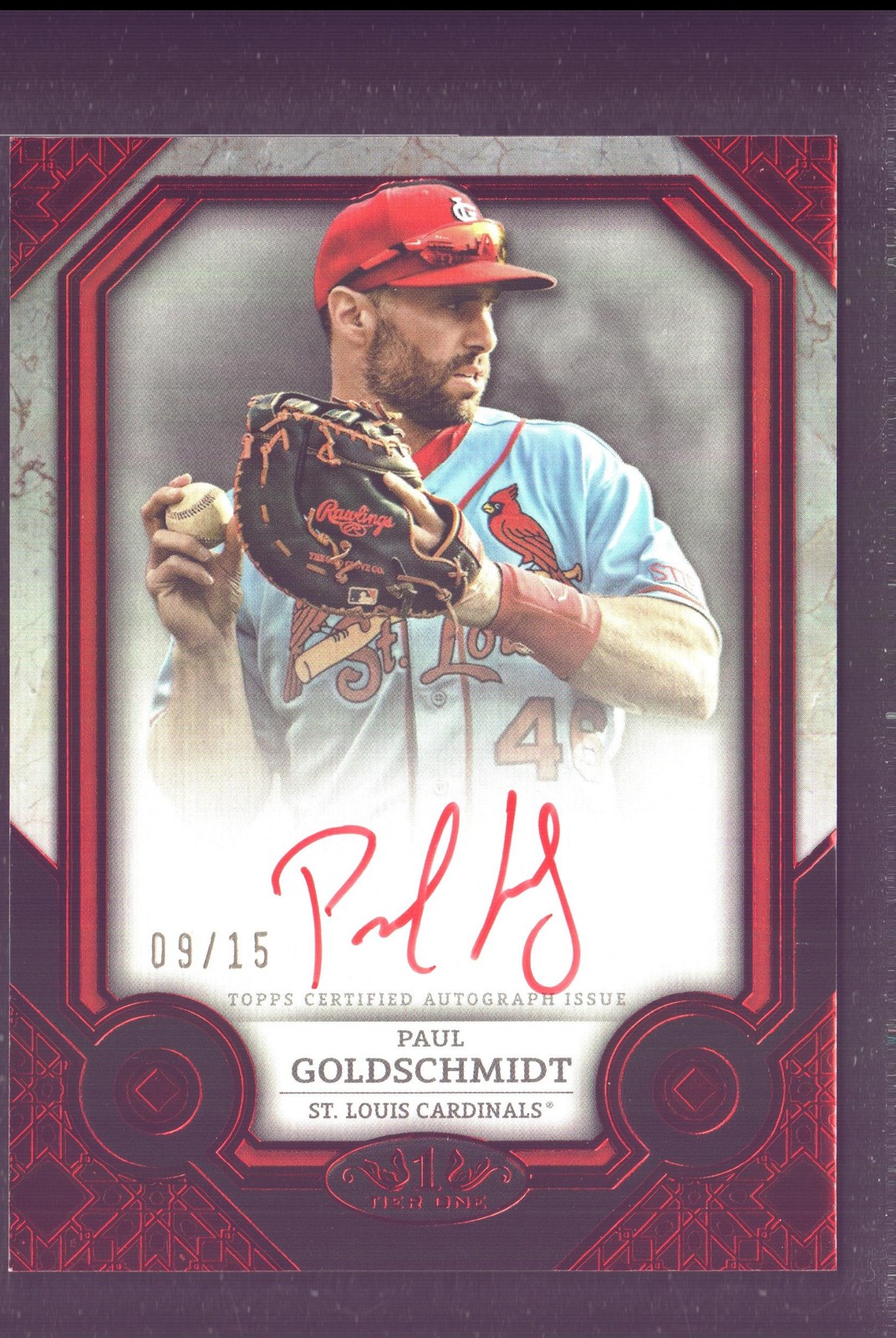 2024 Topps Tier One #T1A-PG Paul Goldschmidt Tier One Autographs Red Foil