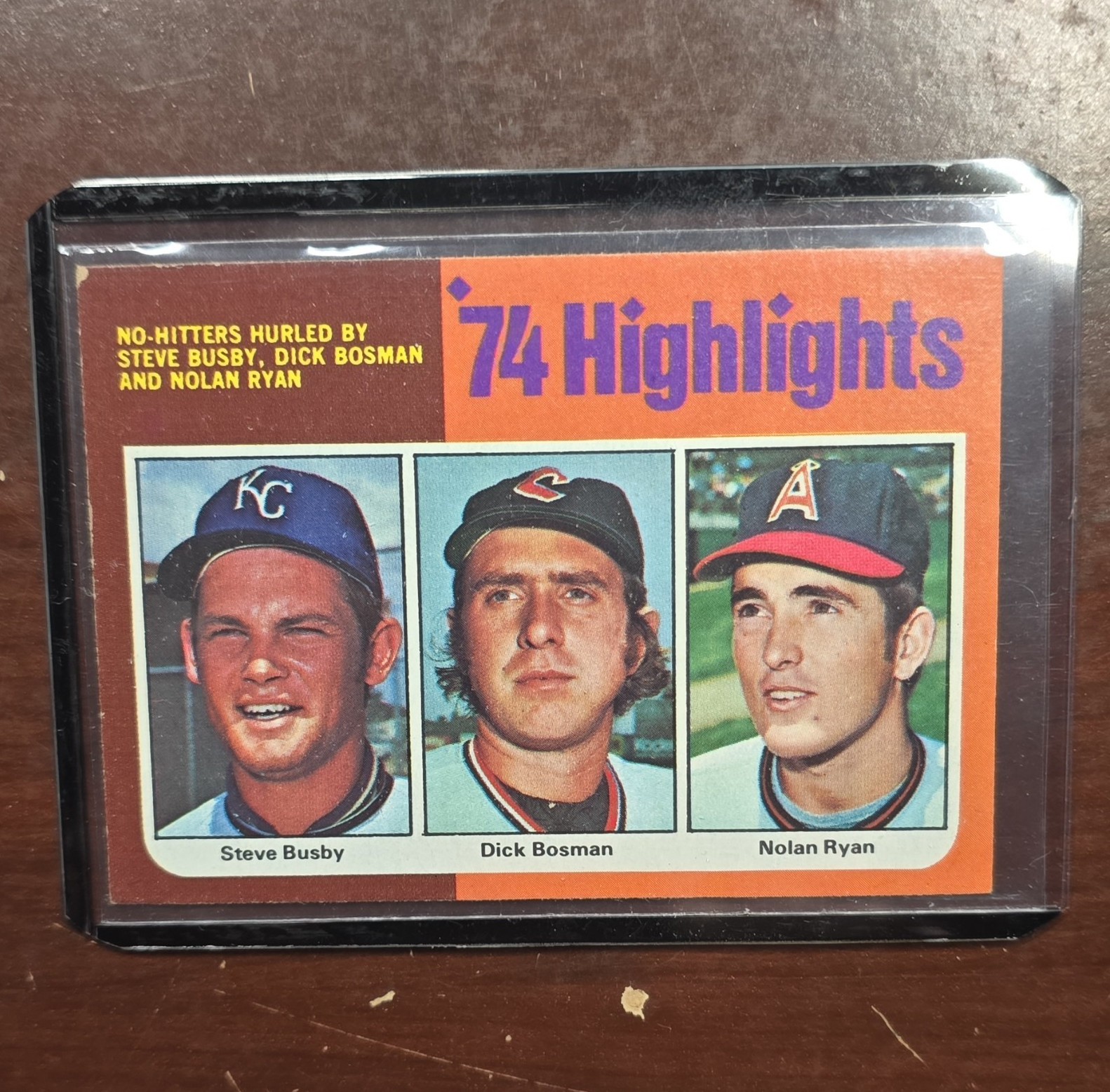Topps 1975 Topps Mini ’74 Highlights #7 Nolan Ryan Dick Bosman Steve Busby