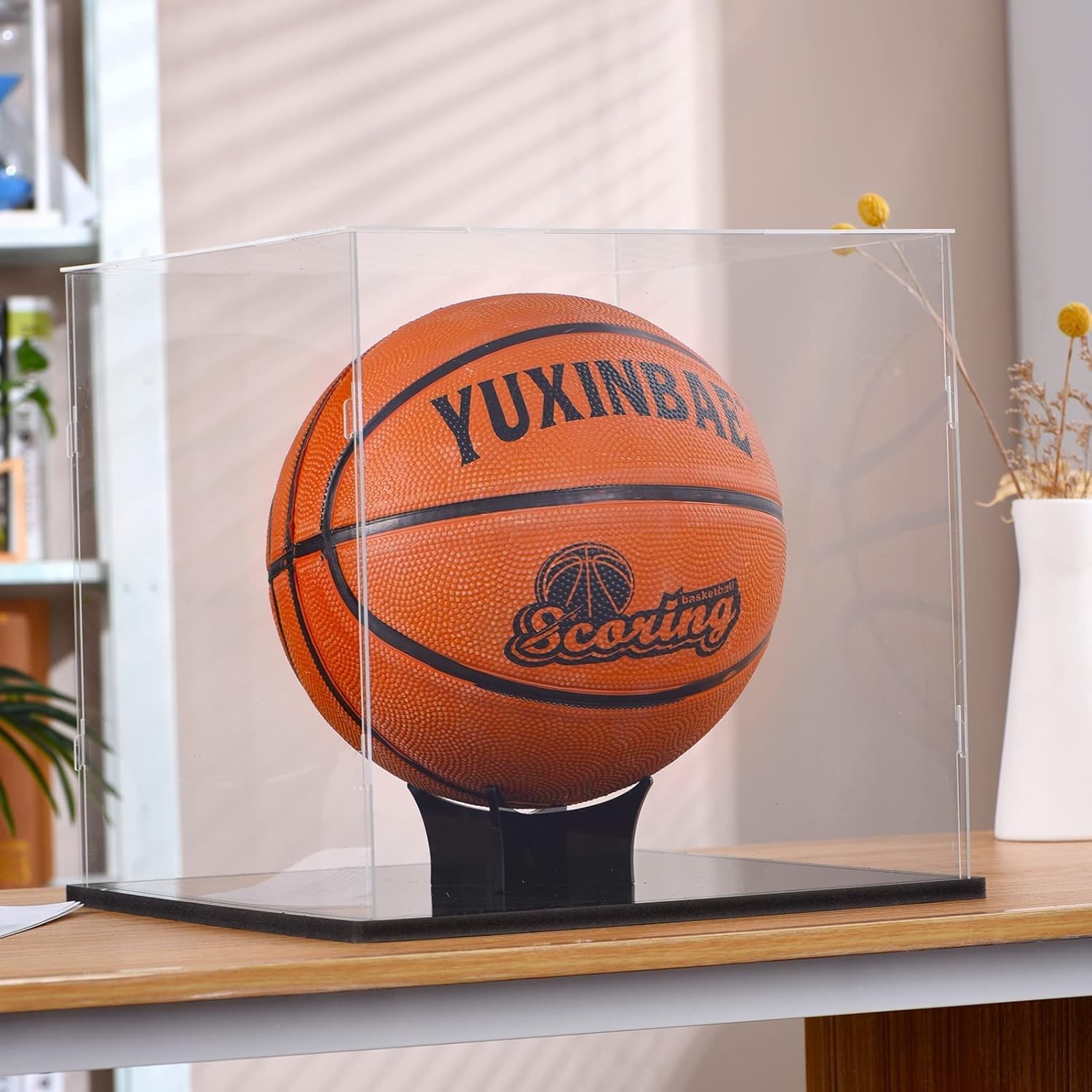Clear Acrylic Display Case UV Protected Acrylic Basketball Holder, Display Case