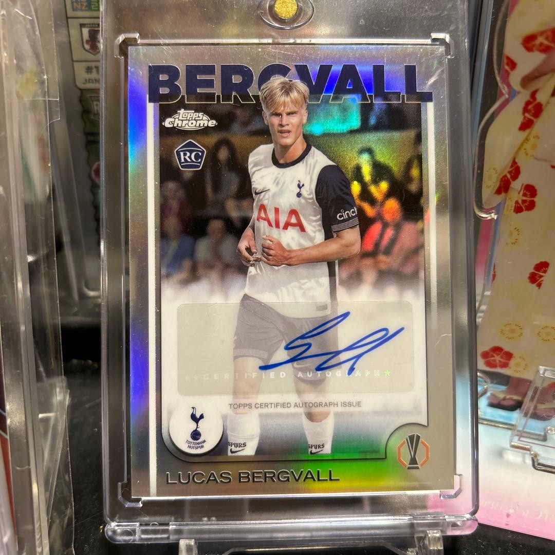 Lucas Bergvall Autograph Card + Bonus Panini Select Rookie Tottenham Used