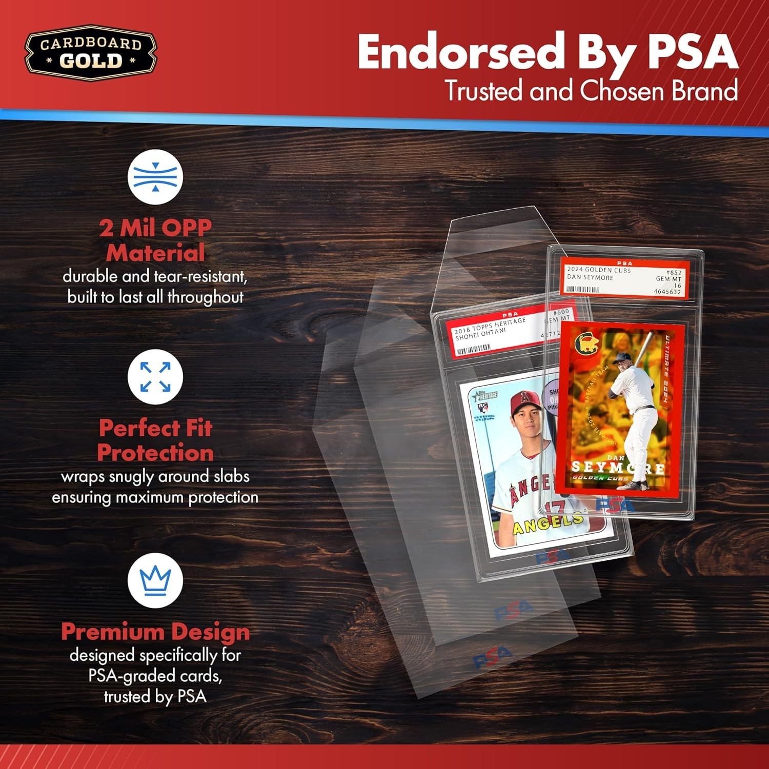 PSA Graded Card Sleeves – 50 Count with PSA Logo, Resealable Slabs Sleeve – P…