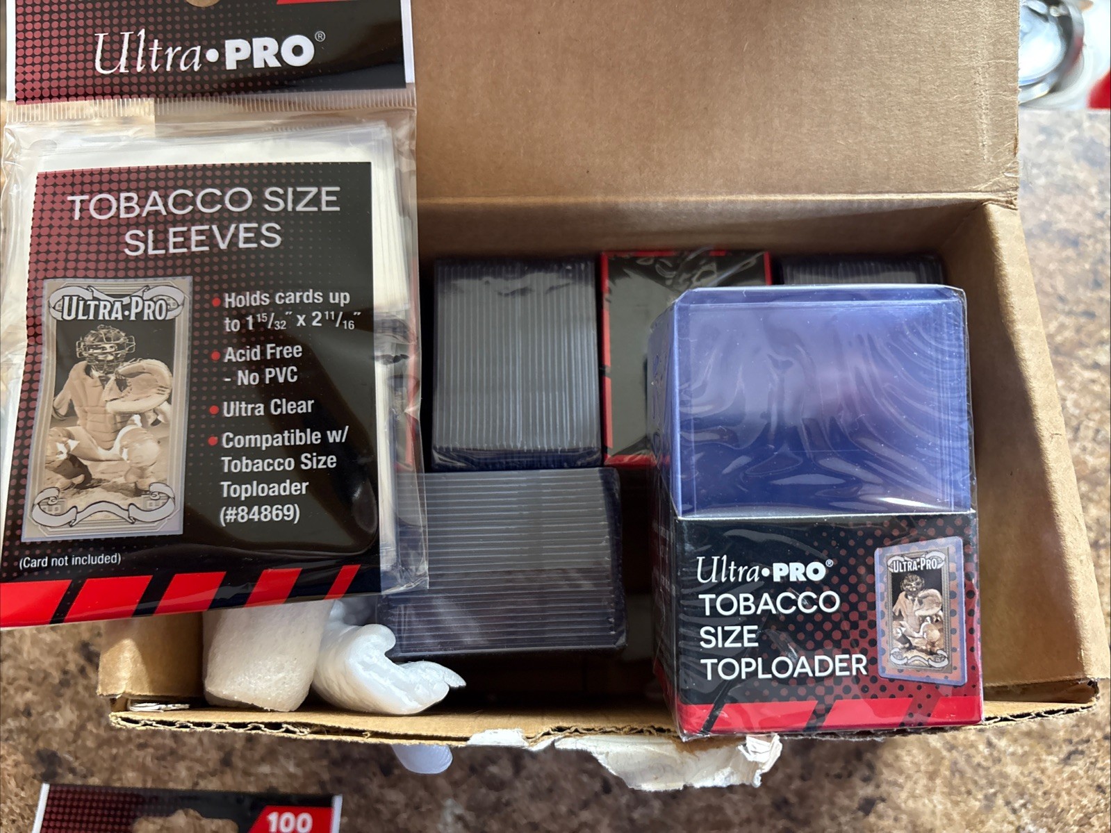 150 Sealed Tobacco Toploaders And 200 Sealed Tobacco Sleeves Ultra.Pro T206 Plus