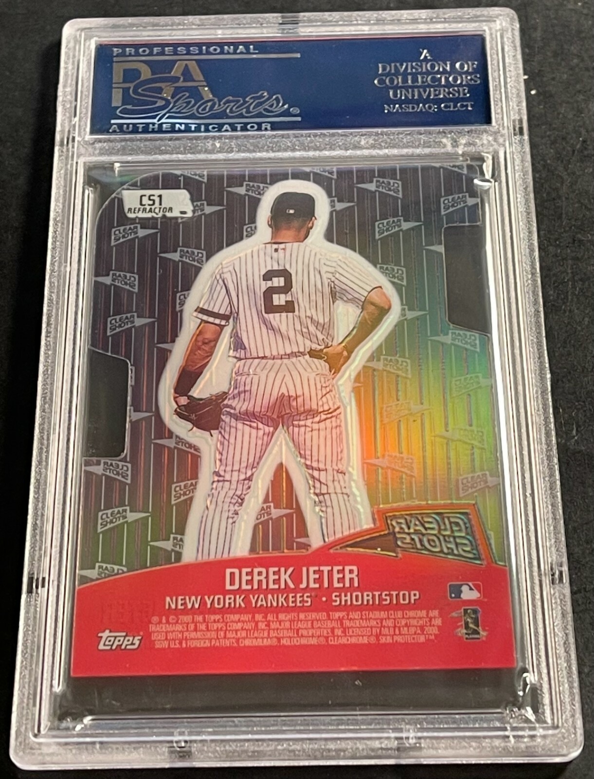 2000 DEREK JETER STADIUM CLUB CHROME CLEAR SHOTS REFRACTOR #CS1 PSA 10 POP 15