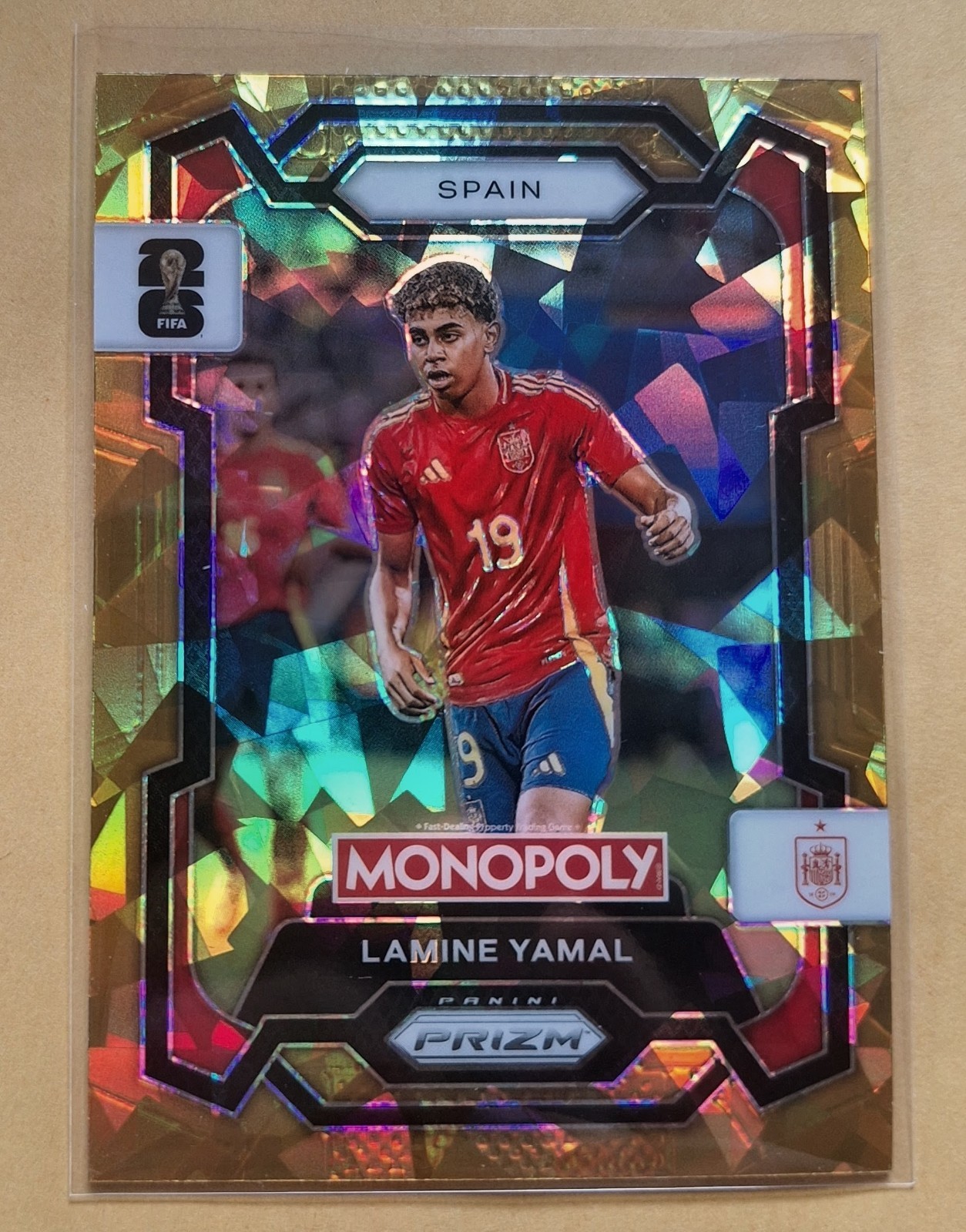 2026 Panini Prizm FIFA Monopoly Gold Cracked Ice Prizm LAMINE YAMAL, Spain #41