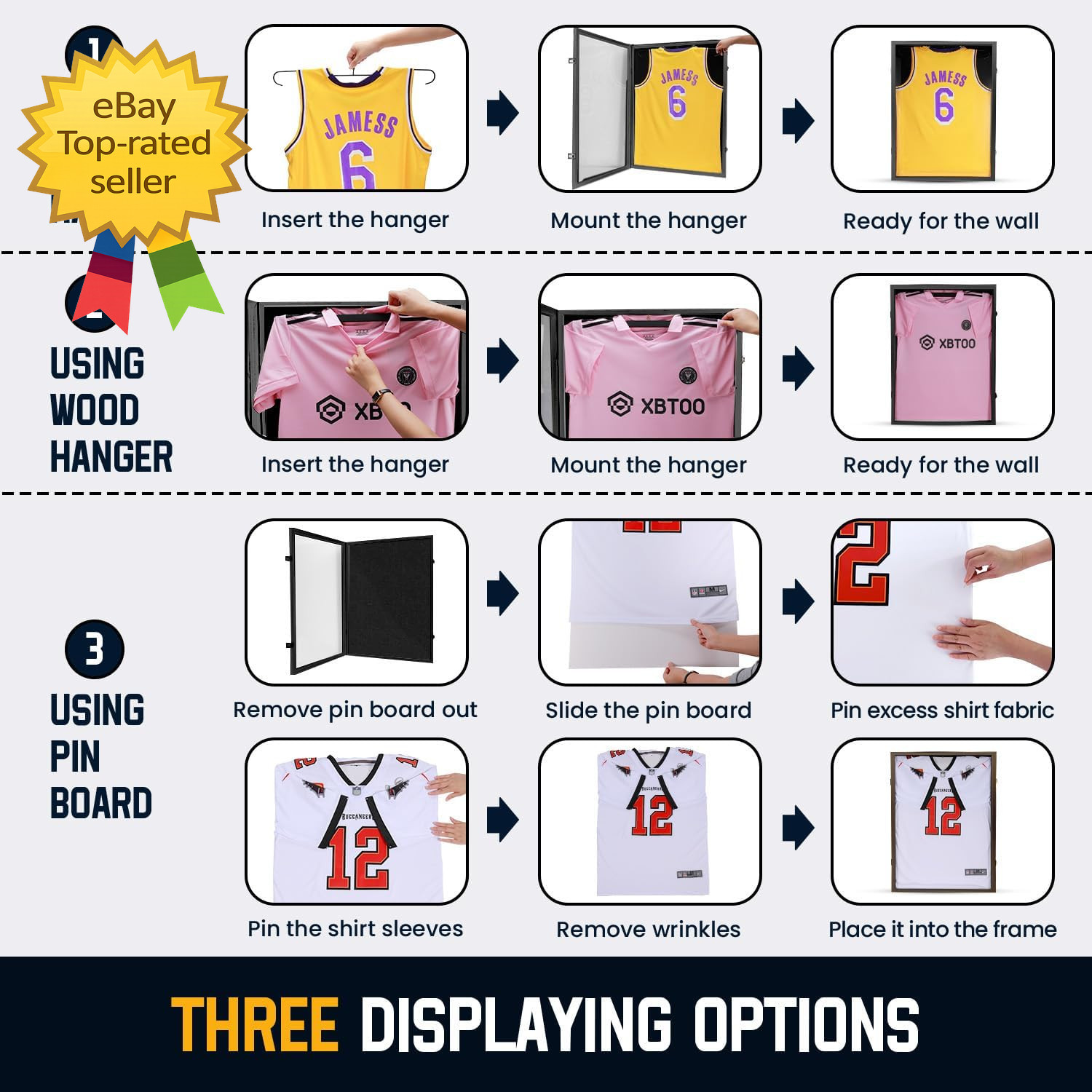 Jersey Frame Display Case ,Jersey Shadow Box with 98% UV Protective Acrylic Door