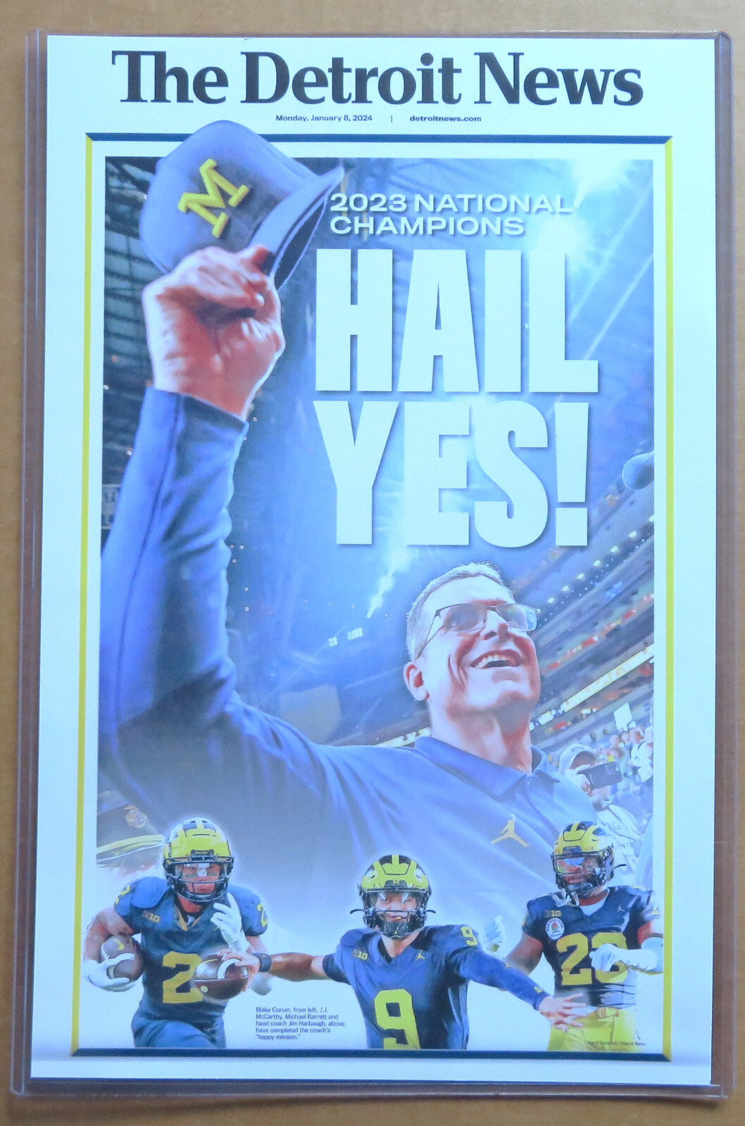 Michigan U of M Football National Champions 11 x 17 DFP HAIL YES! Photo Go Blue!