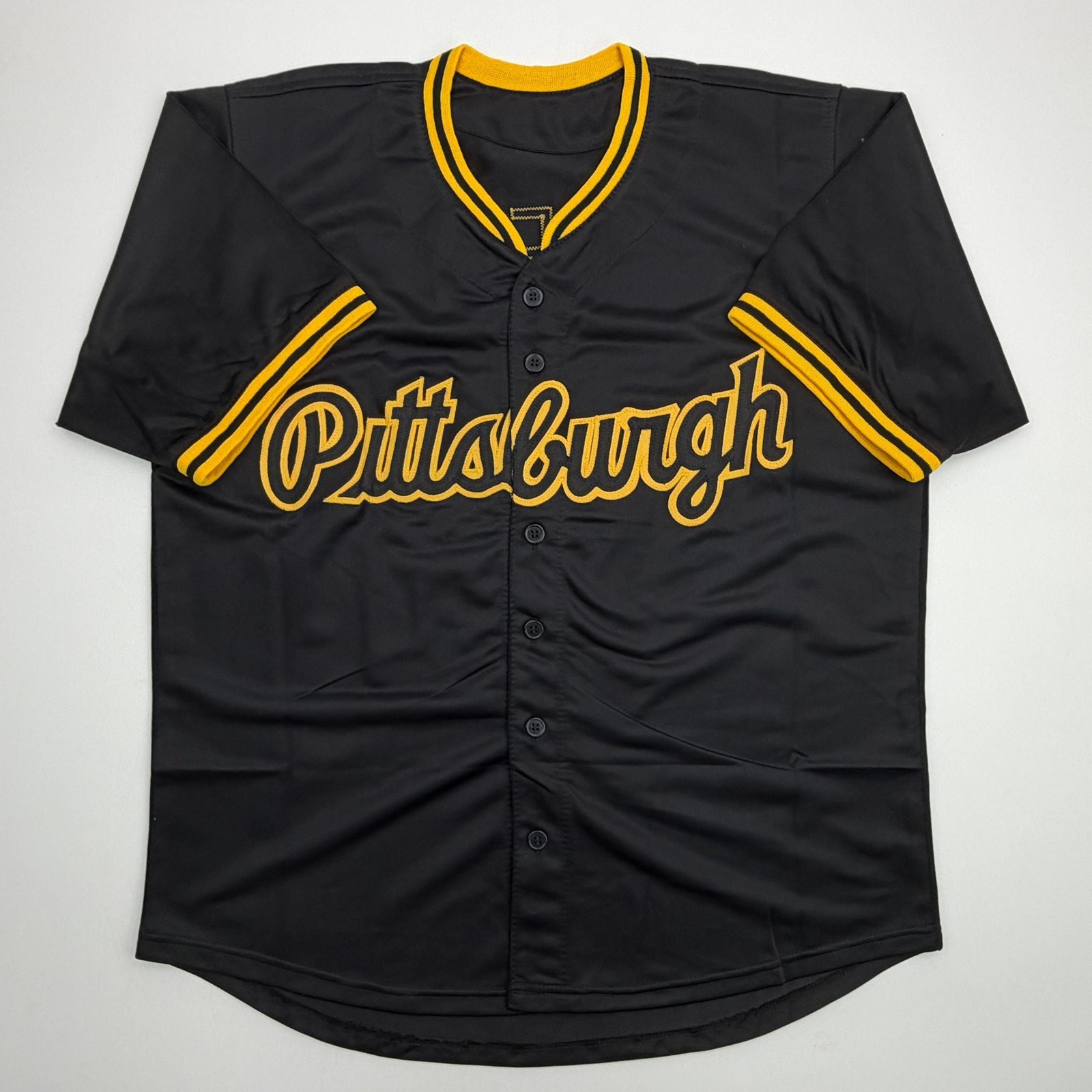 Facsimile Autographed Konnor Griffin Pittsburgh Black Reprint Jersey Men’s XL