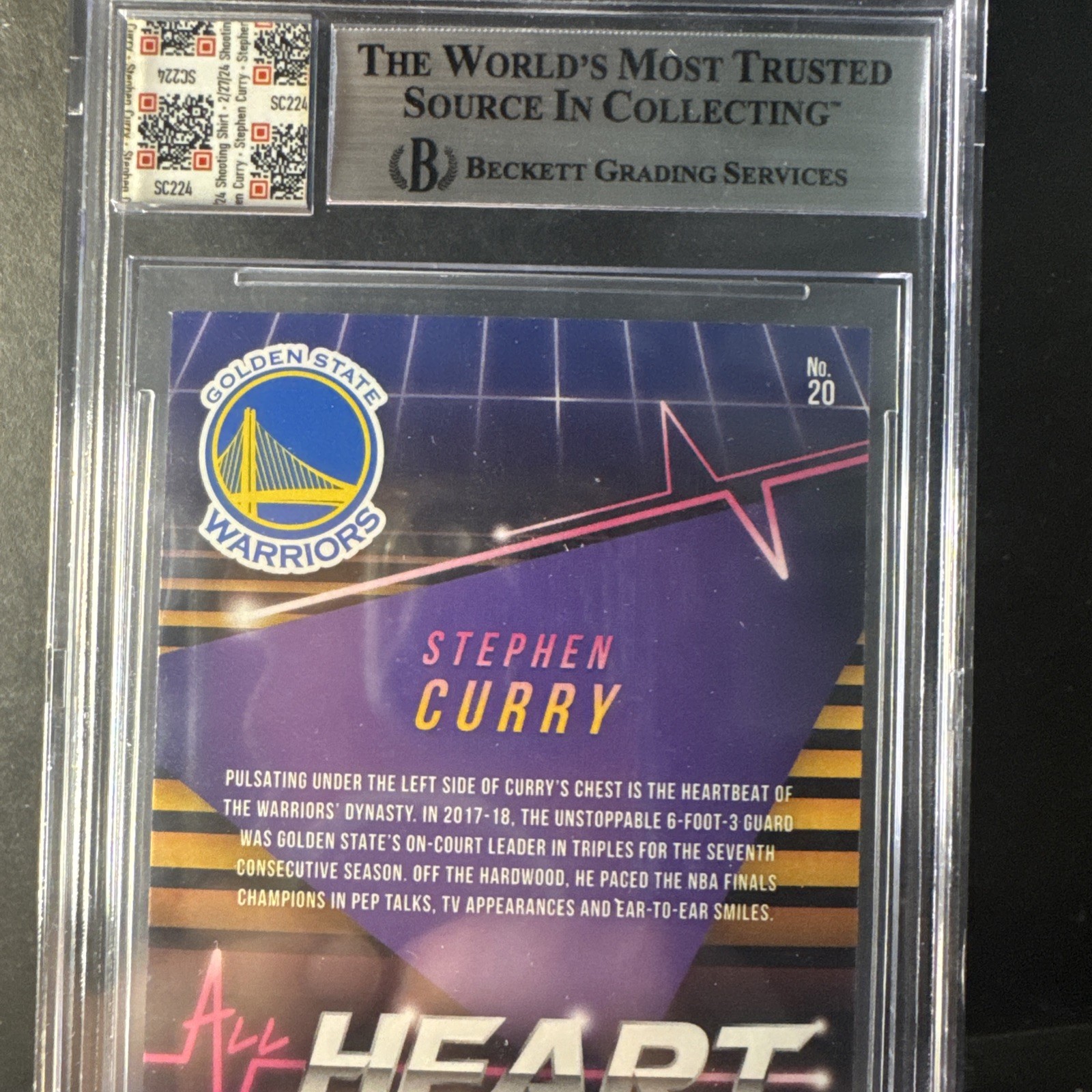Stephen Curry 23-24 3-pt Challenge Patch 18-19 Panini Optic All Heart Card BGS 9