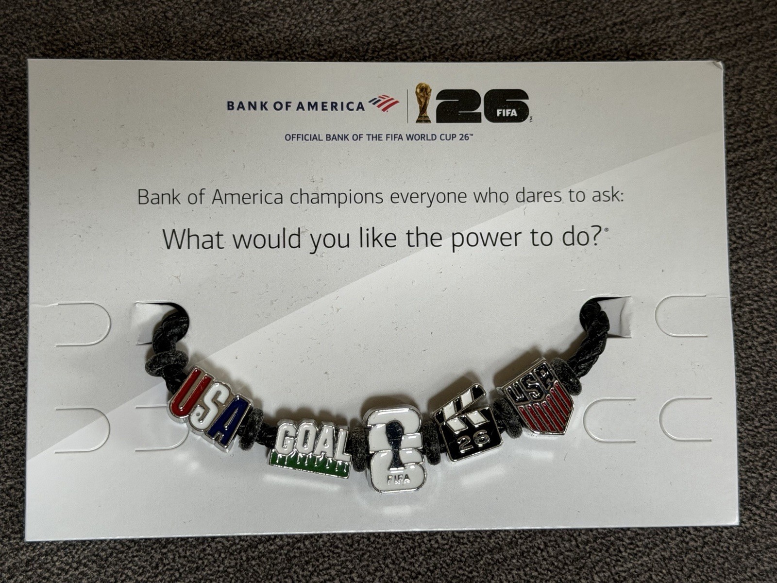2026 FIFA World Cup Bank of America Charm Bracelet Los Angeles Fan Fest USA 🇺🇸