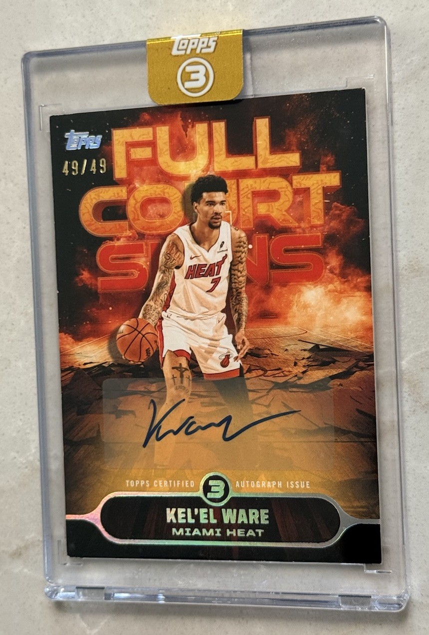 2025-26 Topps Three Full Court Signs Kel’el Ware #FS-KW 49/49 = 1/1 Auto SEALED