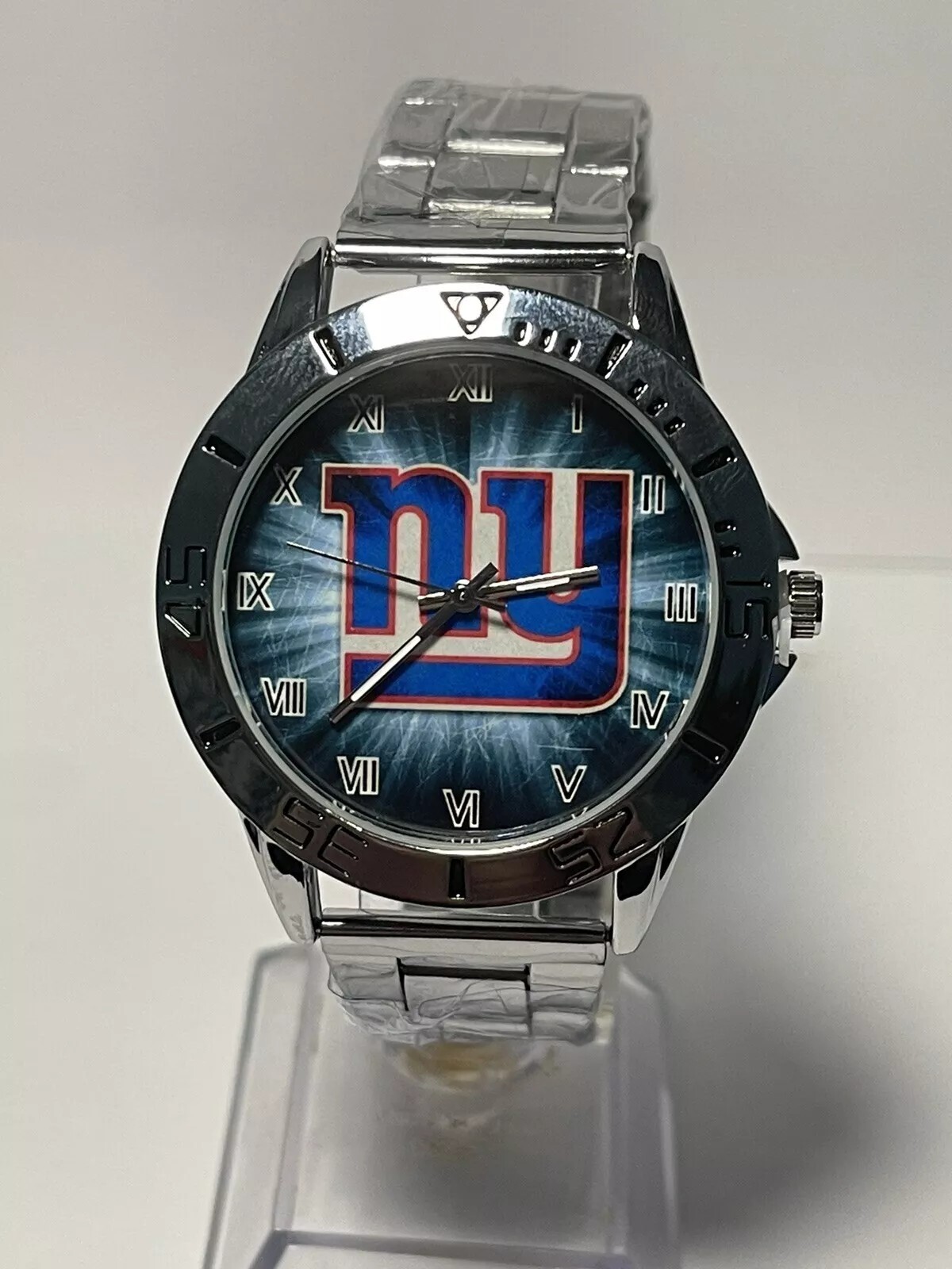 New York Giants NFL Team Logo Men’s Stainless-Steel Silver Watch NEW