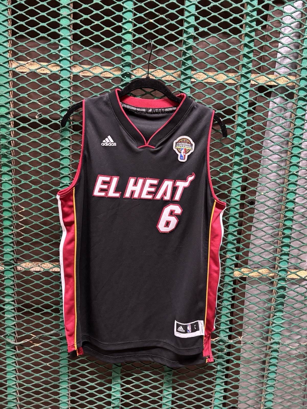 Adidas Miami El Heat LeBron James Latin Nights Black Jersey Youth Large Men’s S
