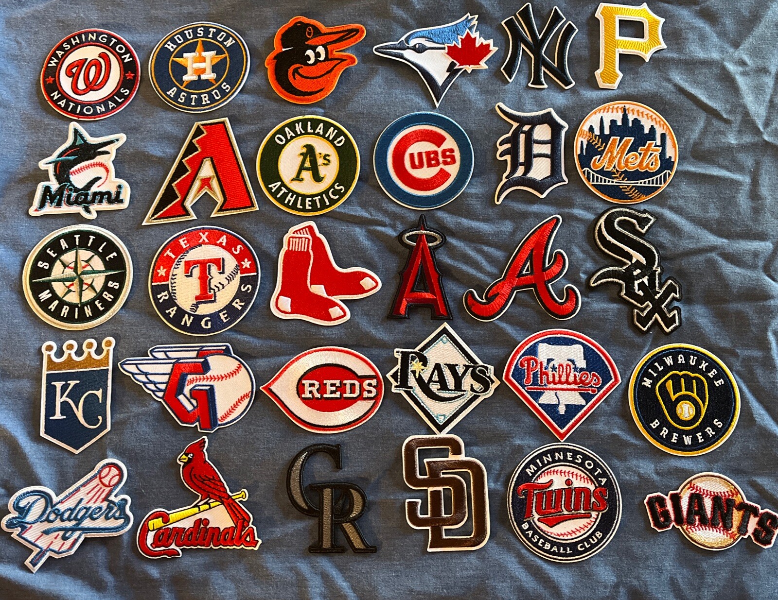 MLB Baseball Team Logo iron or sew on patches Pick your team 1pc full set 30pcs