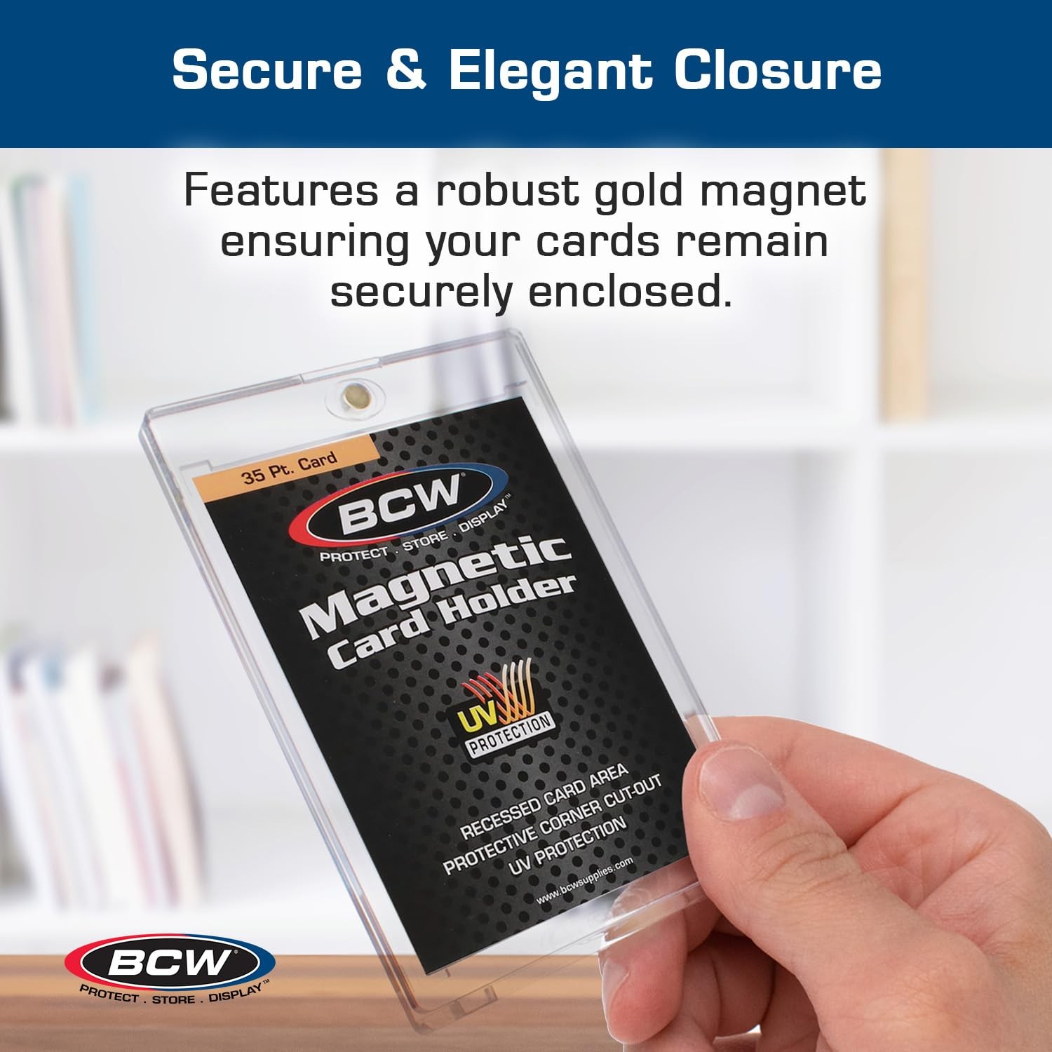 Magnetic Card Holder – 35 PT Thickness – 20 Pack | Protective Display Card Ca…