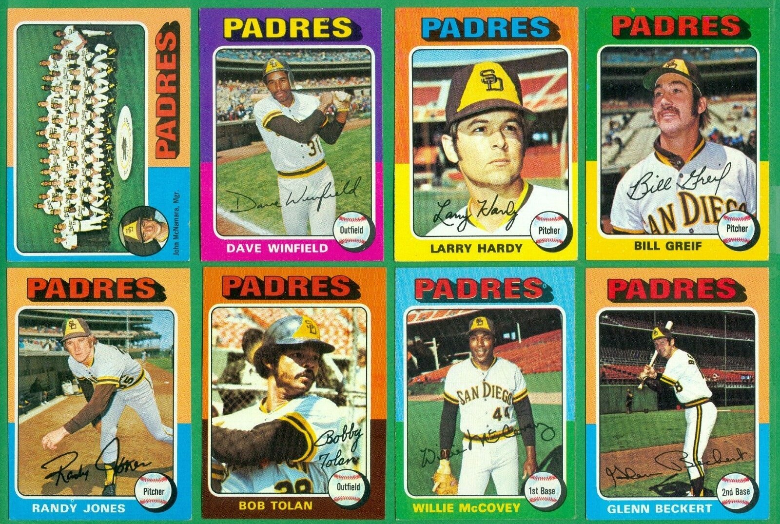 1975 TOPPS SAN DIEGO PADRES TEAM SET AVG NM JONES McCOVEY DAVE WINFIELD 2nd