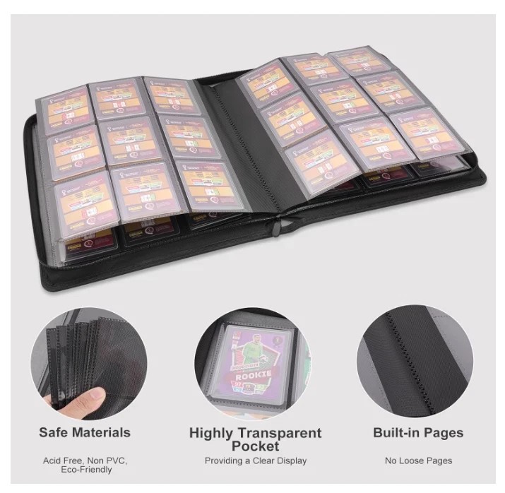 Toploader Binder Holds 288 Toploaders 9 Pocket Top Loader Binders with Sleeves