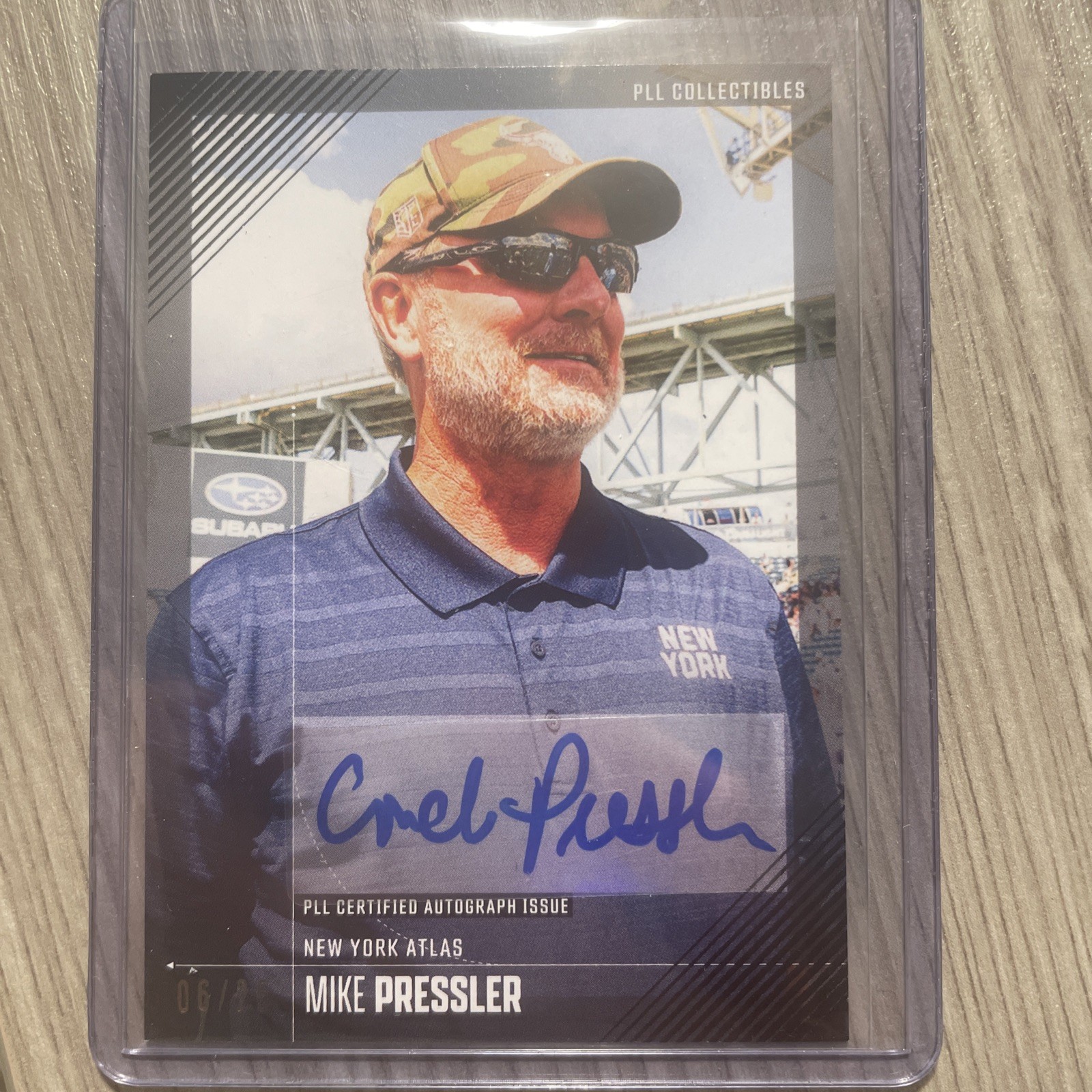 Mike Pressler Auto 6/25 Premier Lacrosse League Fieldside 2026 NY Atlas Coach