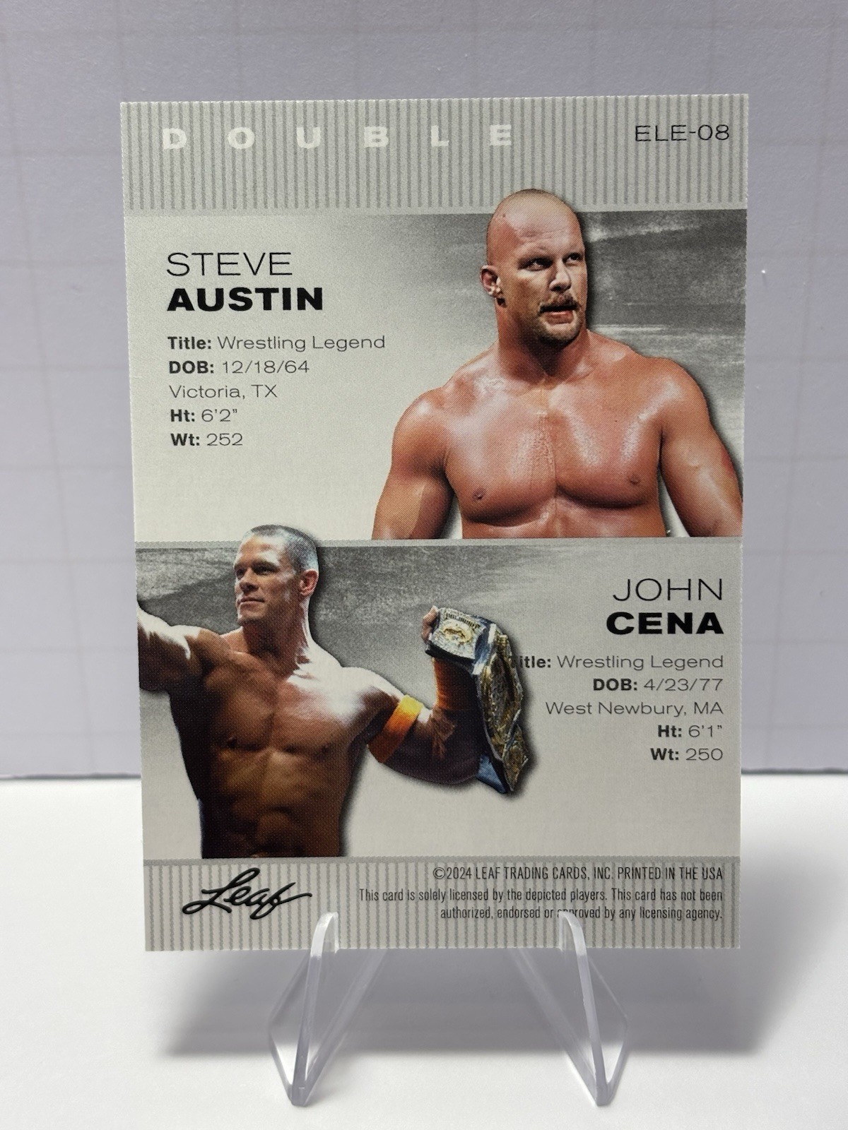 COLD STONE STEVE AUSTIN * JOHN CENA EXCLUSIVE DOUBLE EDITION 2024 WRESTLING CARD