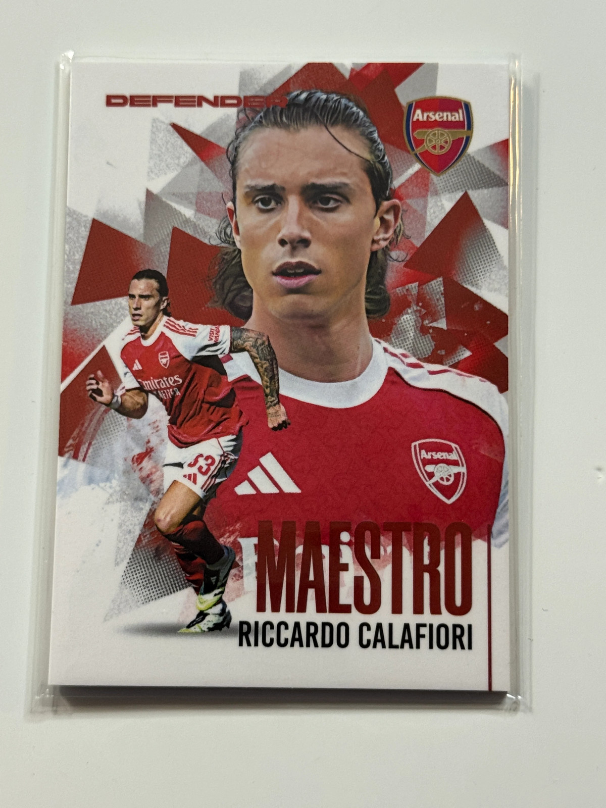 2025-26 Futera Club FX Arsenal Maestro Red #07 Riccardo Calafiori 02/09