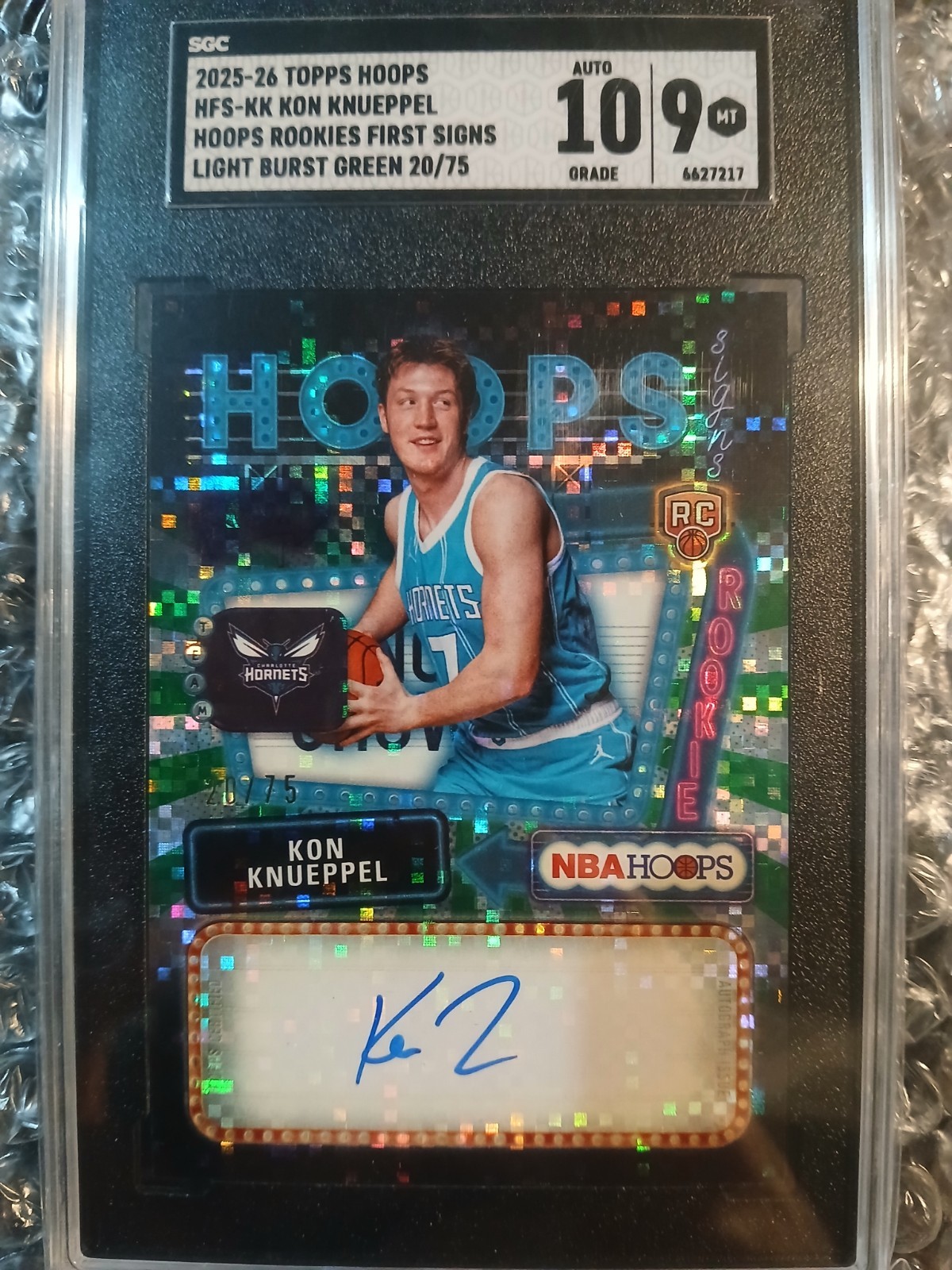 POP 1 None Higher/Lower ’25 Kon Knueppel RCs 1st Signs SGC 9 10 Auto