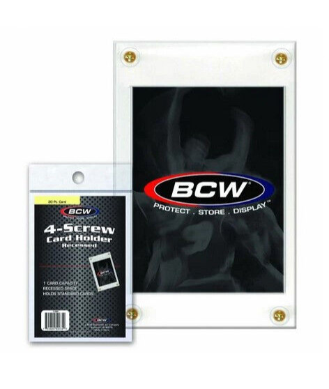 New (Lot of 5) BCW 4-Screw Recessed Screwdown Card Holders, 20 Pt.