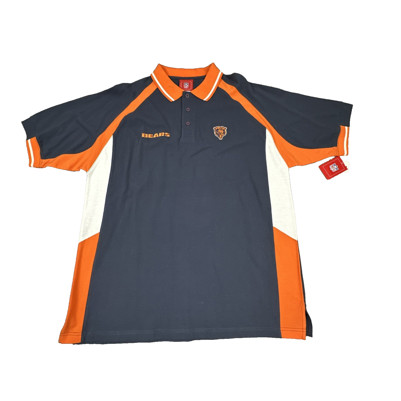 NFL Chicago Bears Men’s Polo Shirt Size XL Navy Blue Orange Short Sleeve Sports