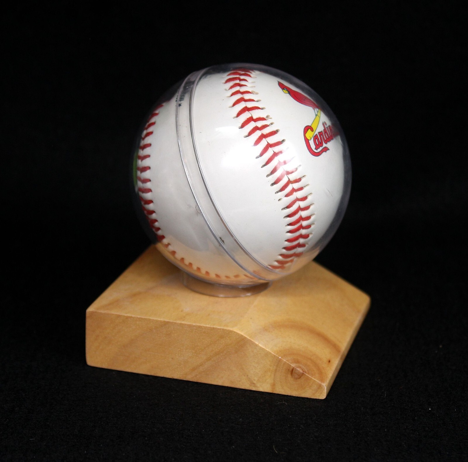 Acrylic Baseball Display Stand with Wooden Base