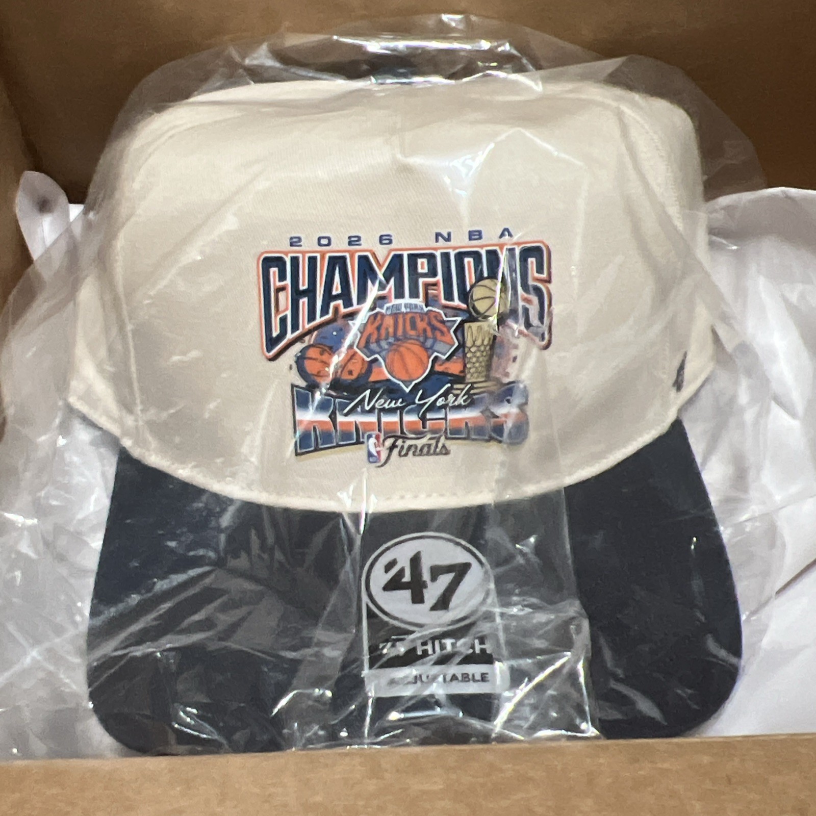 ’47 Adult 2026 NBA Champions New York Knicks Off-White Hitch Hat