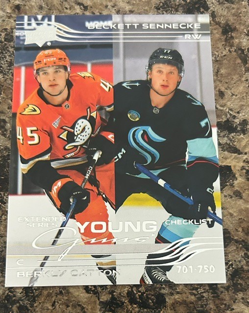 2025-26 Upper Deck Young Guns Checklist Beckett Sennecke Berkly Catton #740 RC