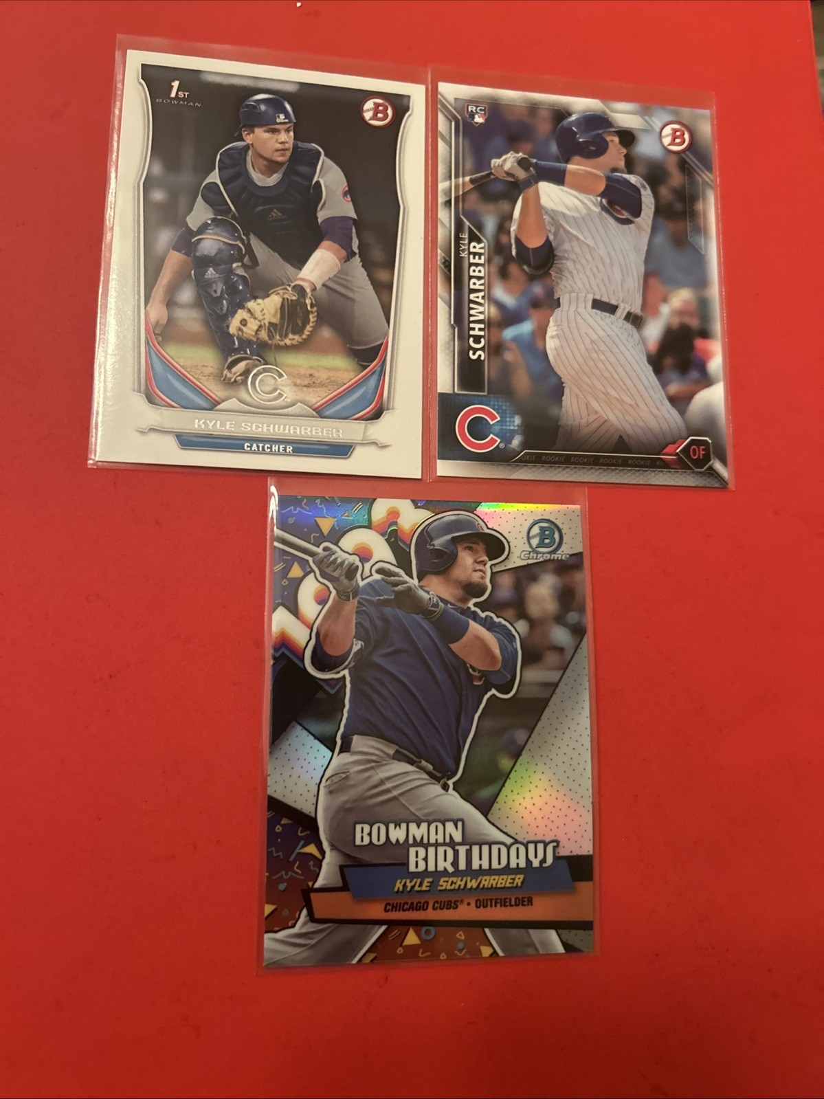 Kyle Schawrber 2014 1st Bowman 2016 Bowman Rookie 2018 Bowman Birthday Refractor