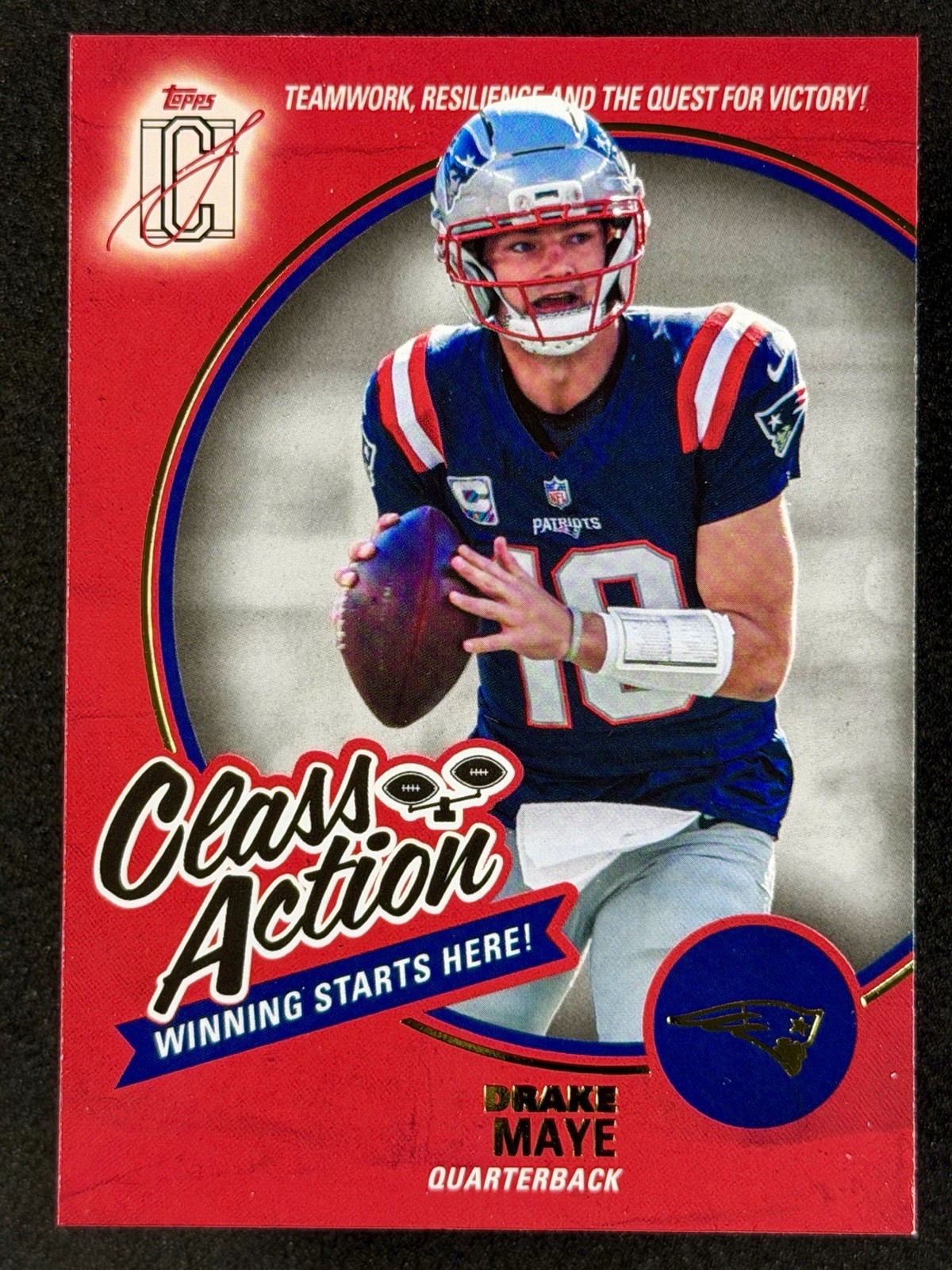 2025 Topps Signature Class Drake Maye #CA-22 Class Action Insert Patriots