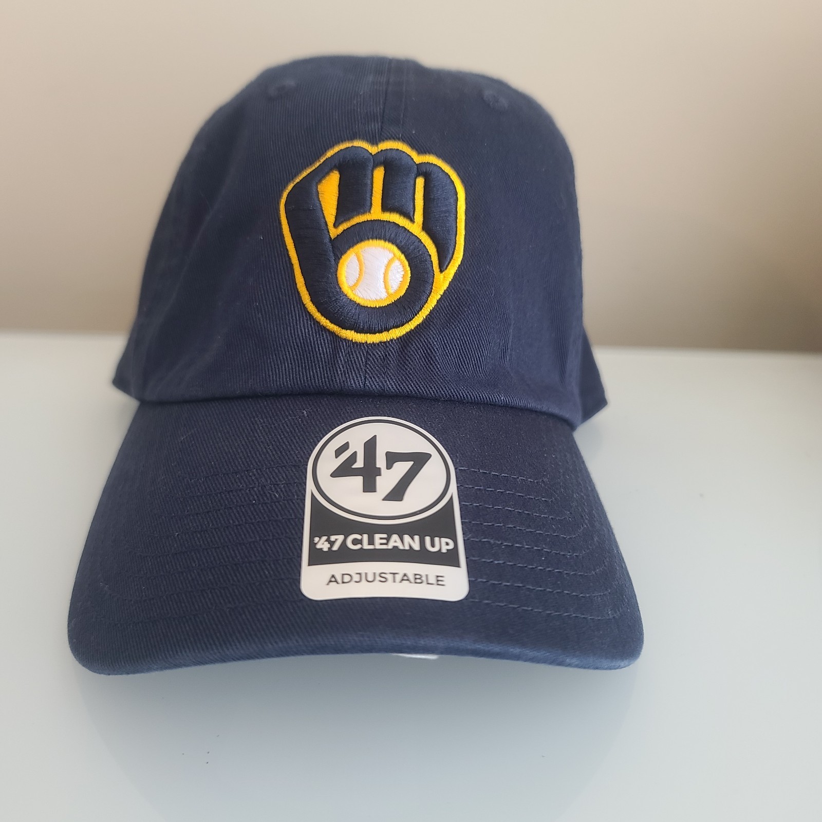 Milwaukee Brewers Mens Navy Blue Adjustable Baseball Hat Cap