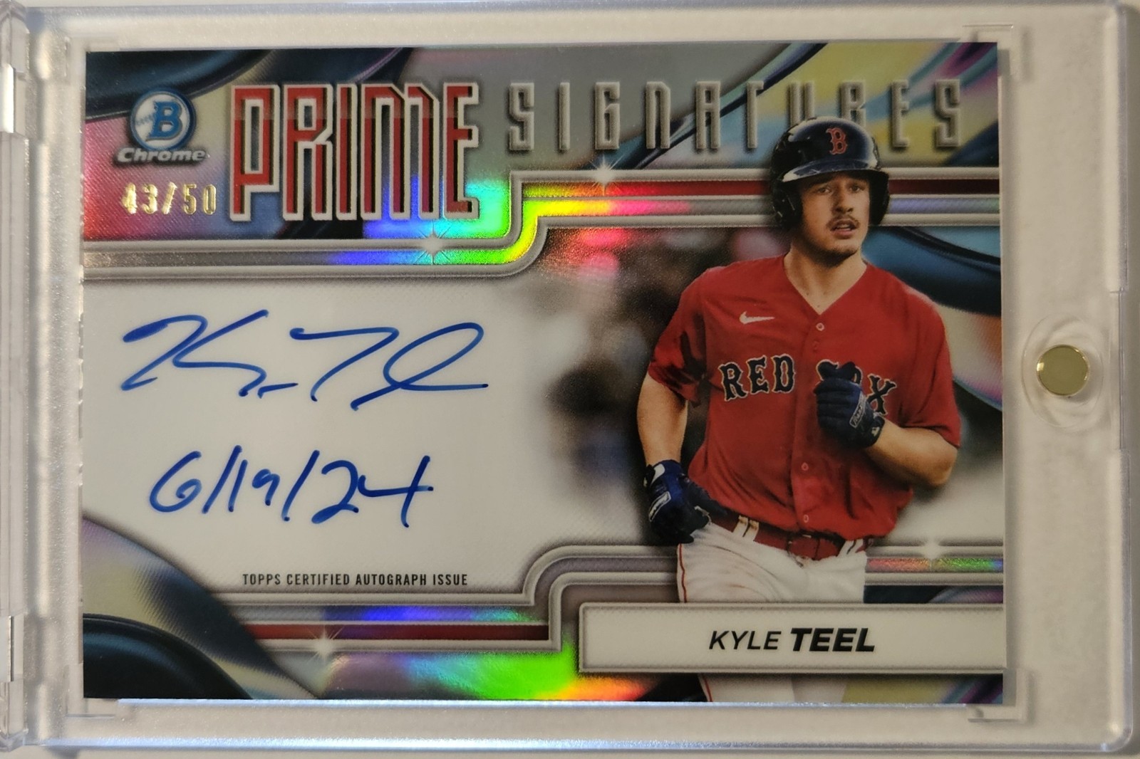 2024 Bowman Chrome Kyle Teel #PCS-KT Prime Signatures Card /50 Red Sox White Sox