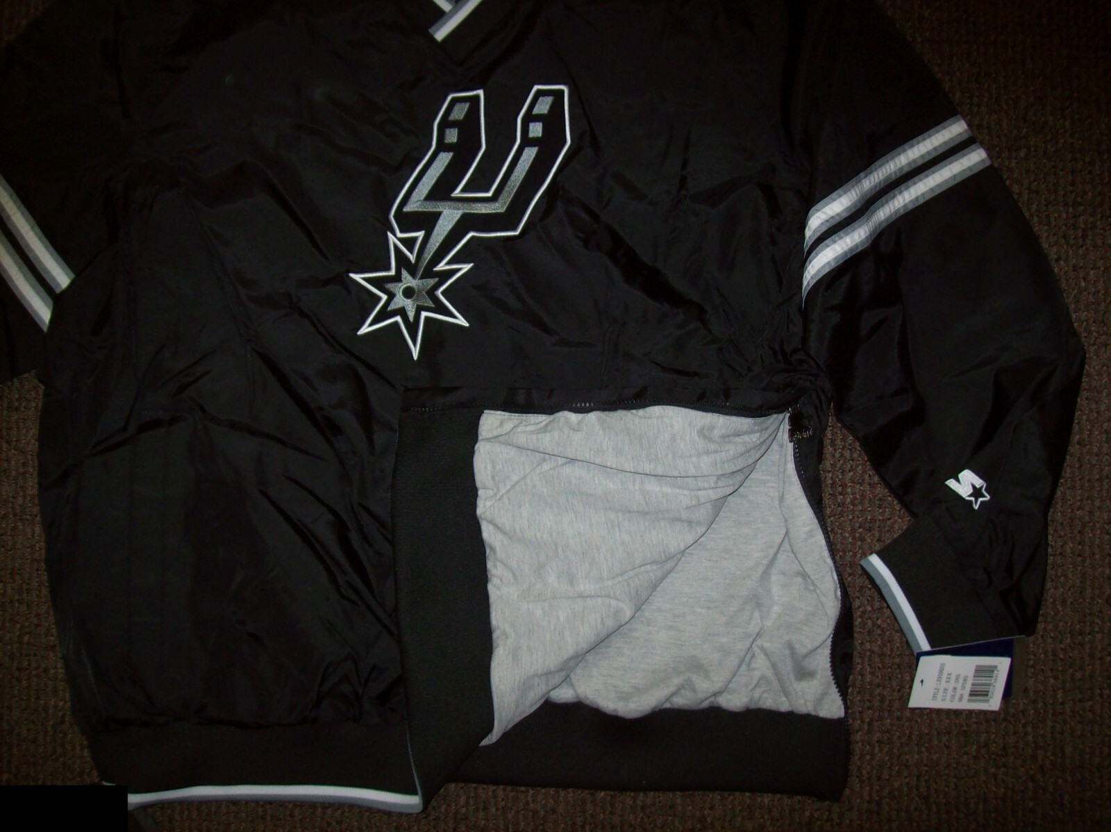 SAN ANTONIO SPURS NBA Starter PULL OVER Sping/Summer BLACK M L XL