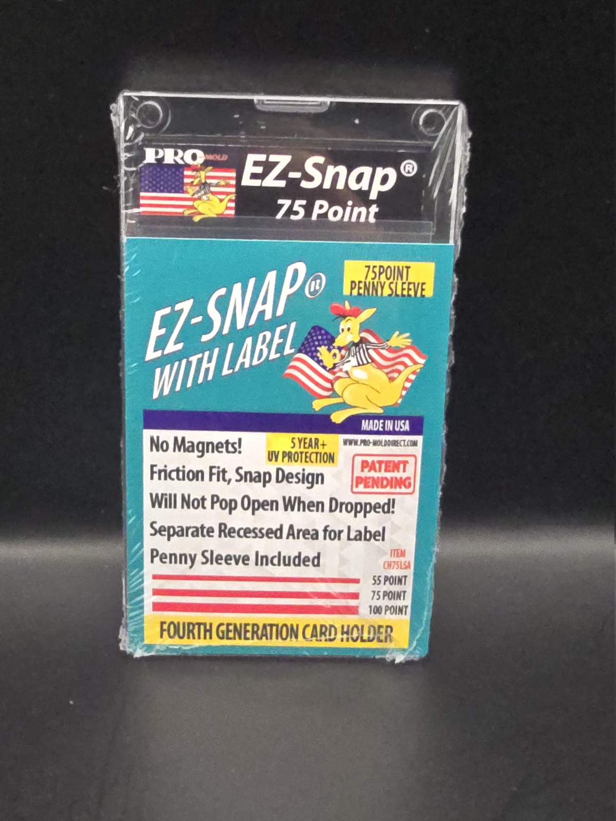 3x Pro Mold 75 Pt. 4th Gen EZ-Snap Card Holders w/ Label & Sleeve – USA