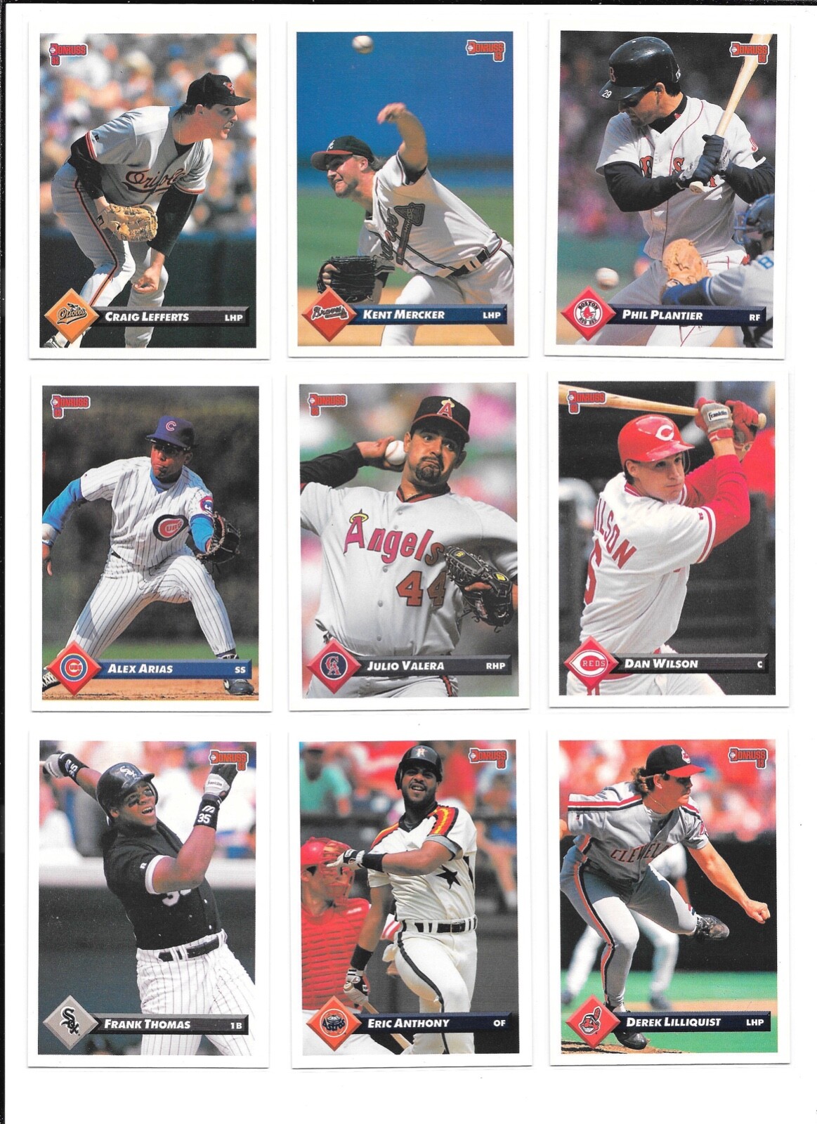1993 Donruss Baseball Trading Cards / Choose #s 1 – 200 / FREE SHIPPING / mb41
