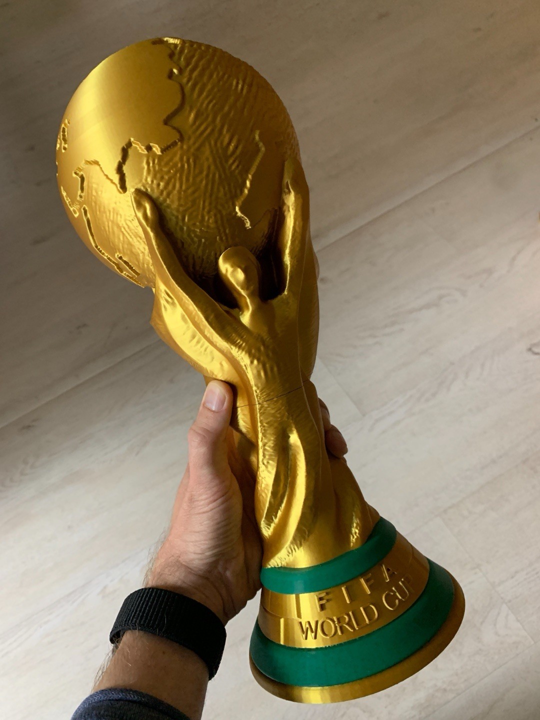 FIFA World Cup All Nations Trophy Replica Gold & Green Soccer Fan Souvenir