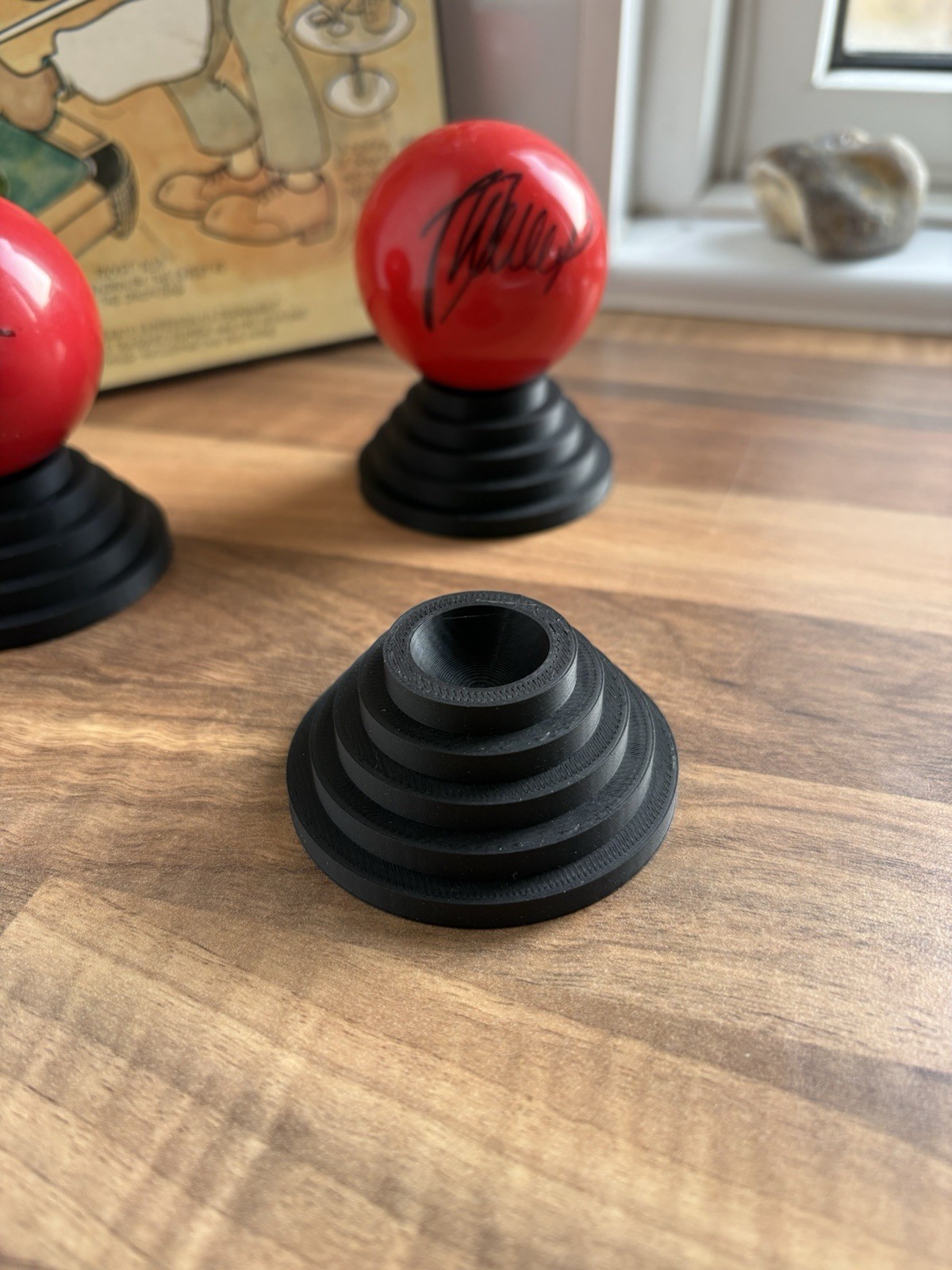 3x Snooker Ball Display Stands, Black Ball Holders, Snooker Memorabilia Display