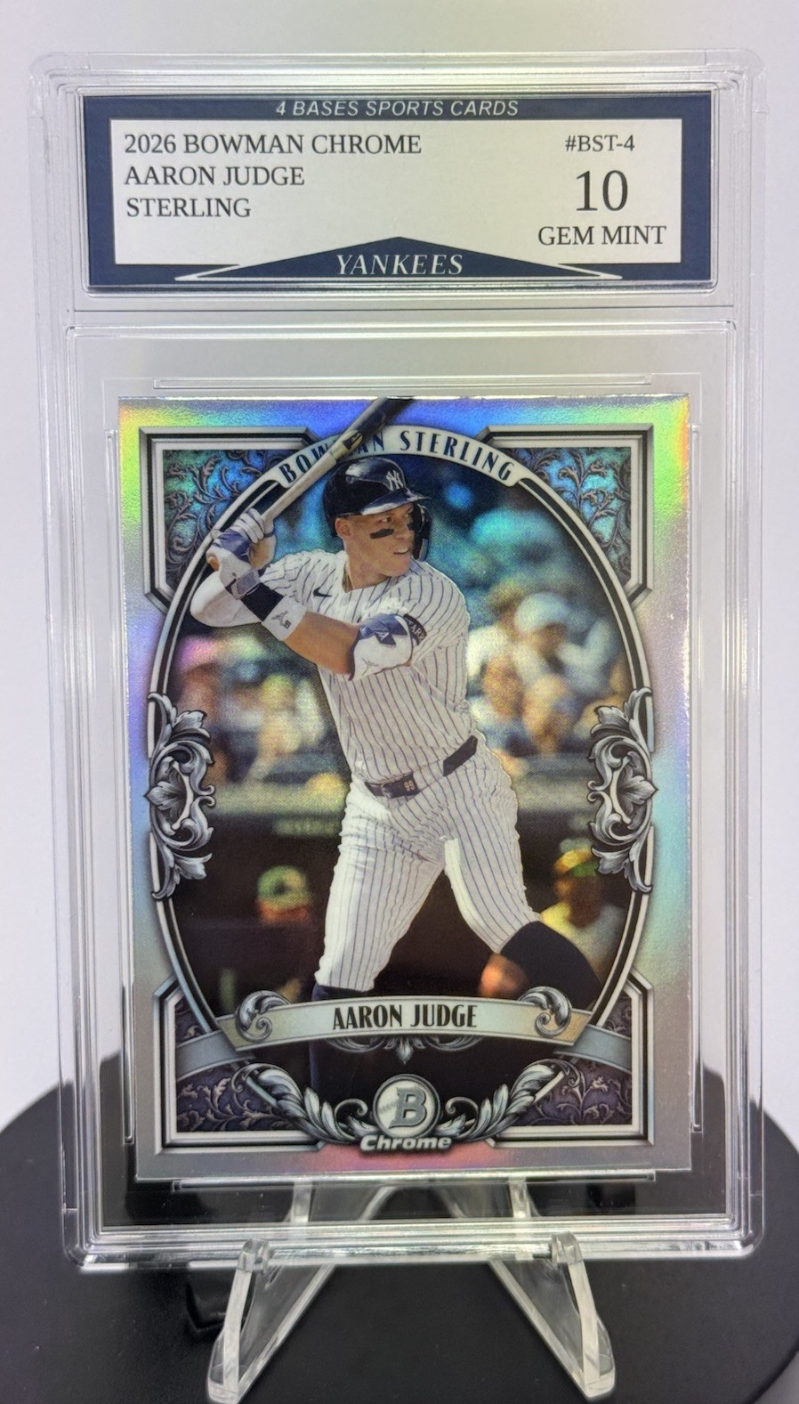 2026 Bowman Sterling Aaron Judge Yankees Card #BST-4 Graded Gem Mint 10
