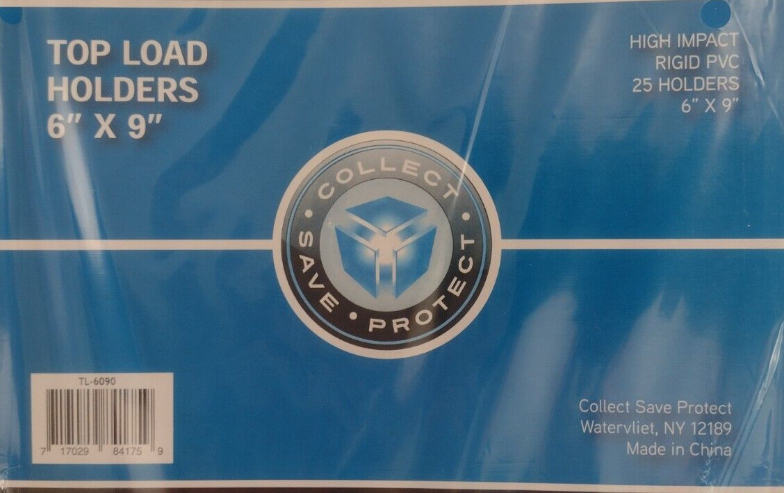 (25) CSP 6×9 Rigid Top Load Protector New NIP High Impact ID: 6″ x 9 1/16″