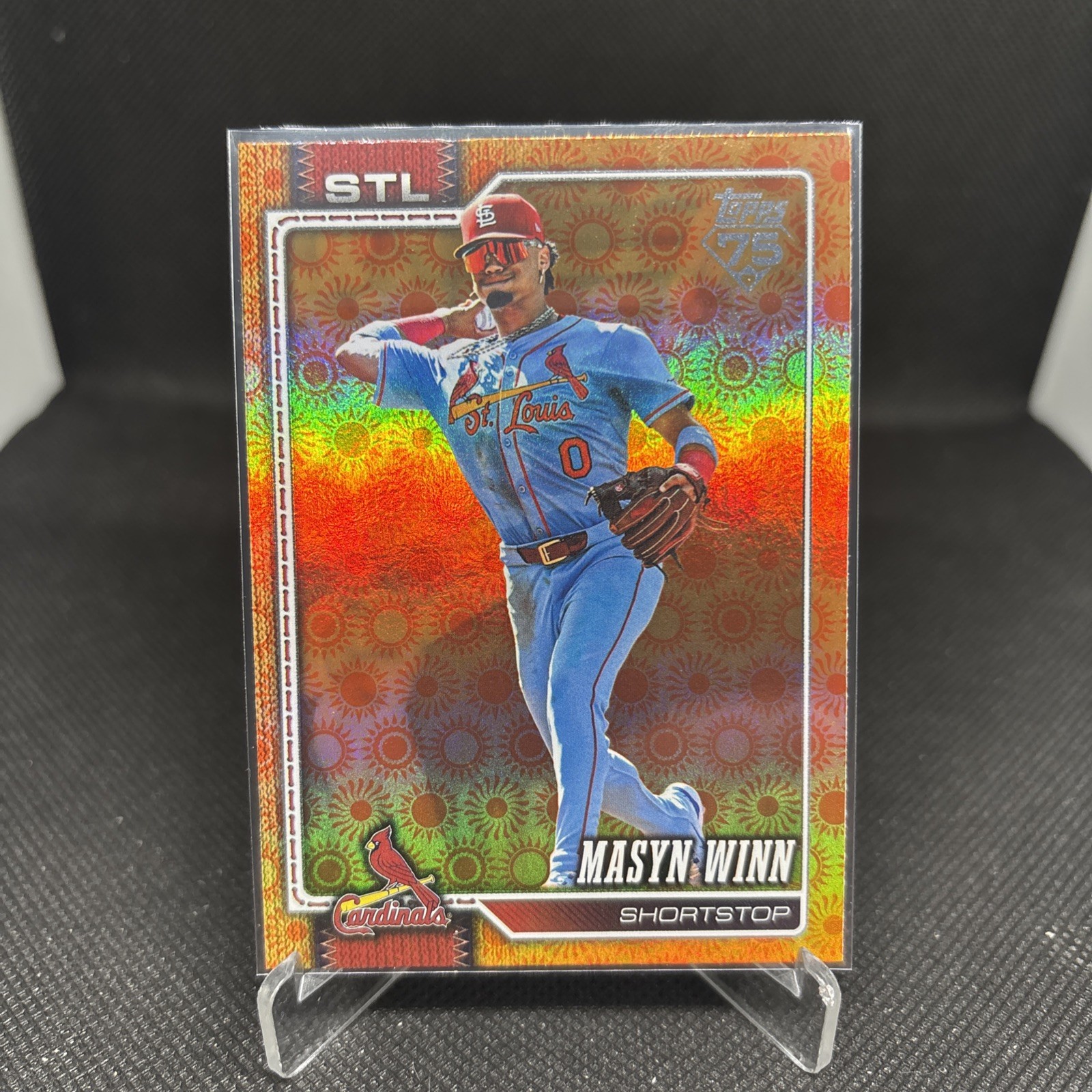 2026 Topps Series 2 Orange “SUN” Holo Foil Parallel #526 Masyn Winn, Cardinals